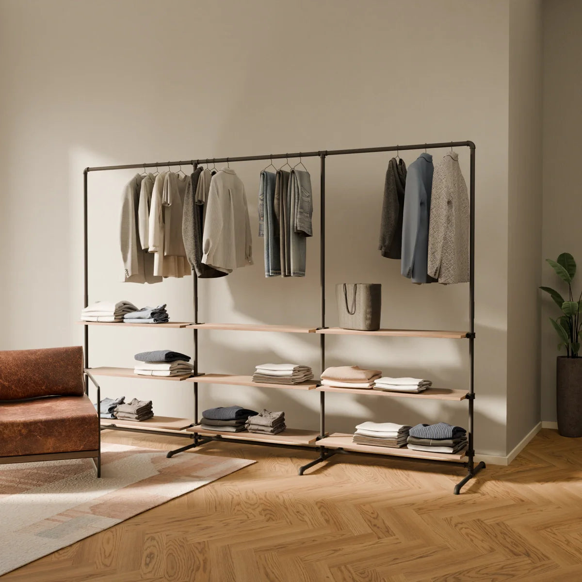 PAMO DESIGN Kleiderständer LAS 3 OAK