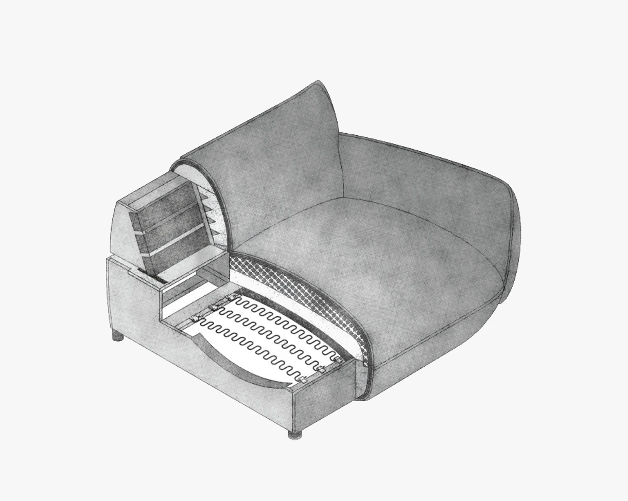 Fluffy von designwerk Aufbau des Sitzpolsters
