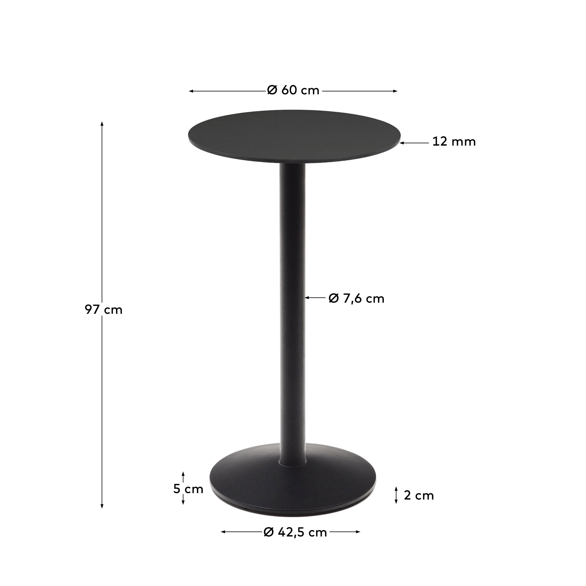 Table haute Kave Home « Outdoor » ESILDA