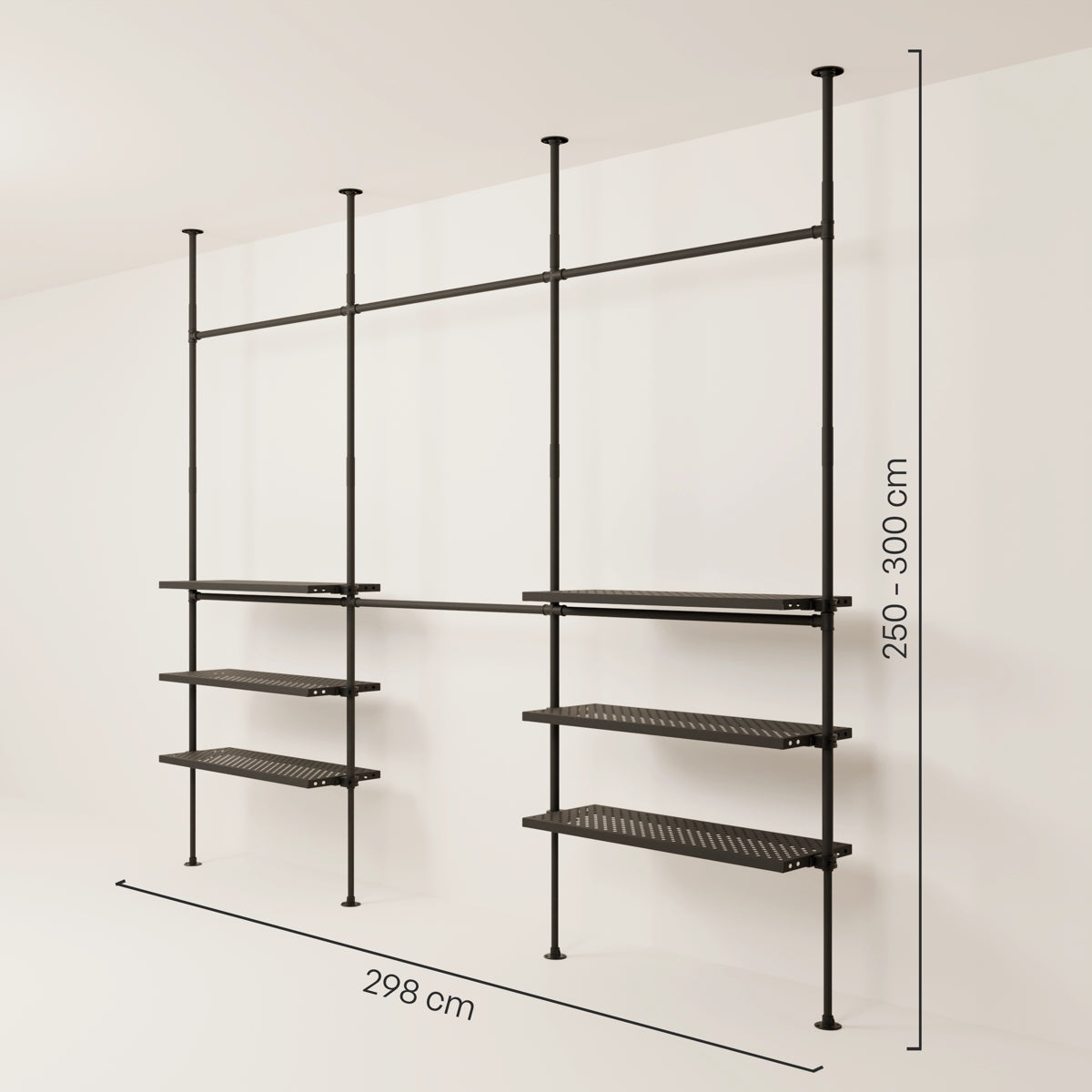 PAMO Kleiderstangensystem LOFT 3 METAL