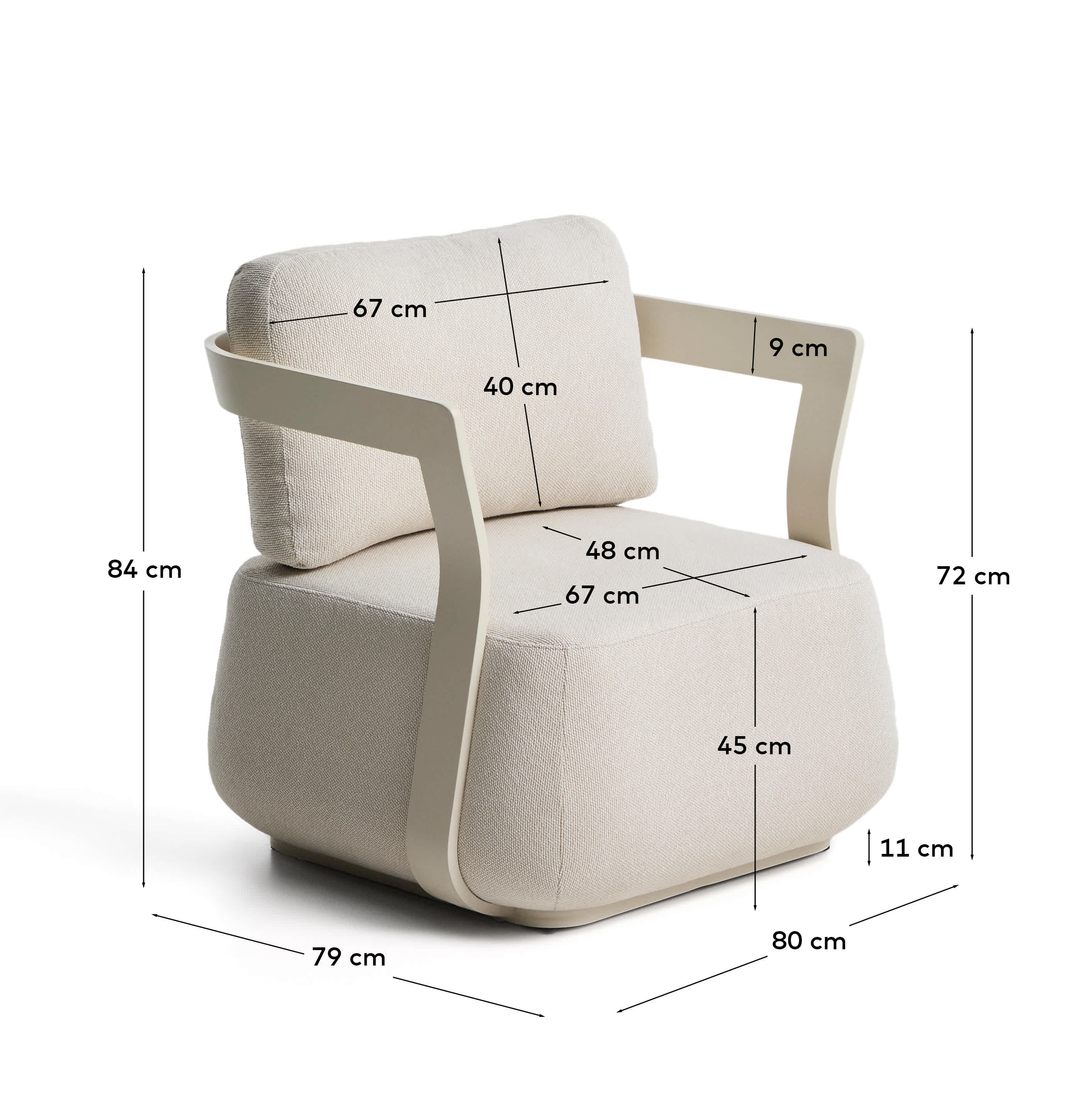 Kave Home Fauteuil de jardin TAMARIS