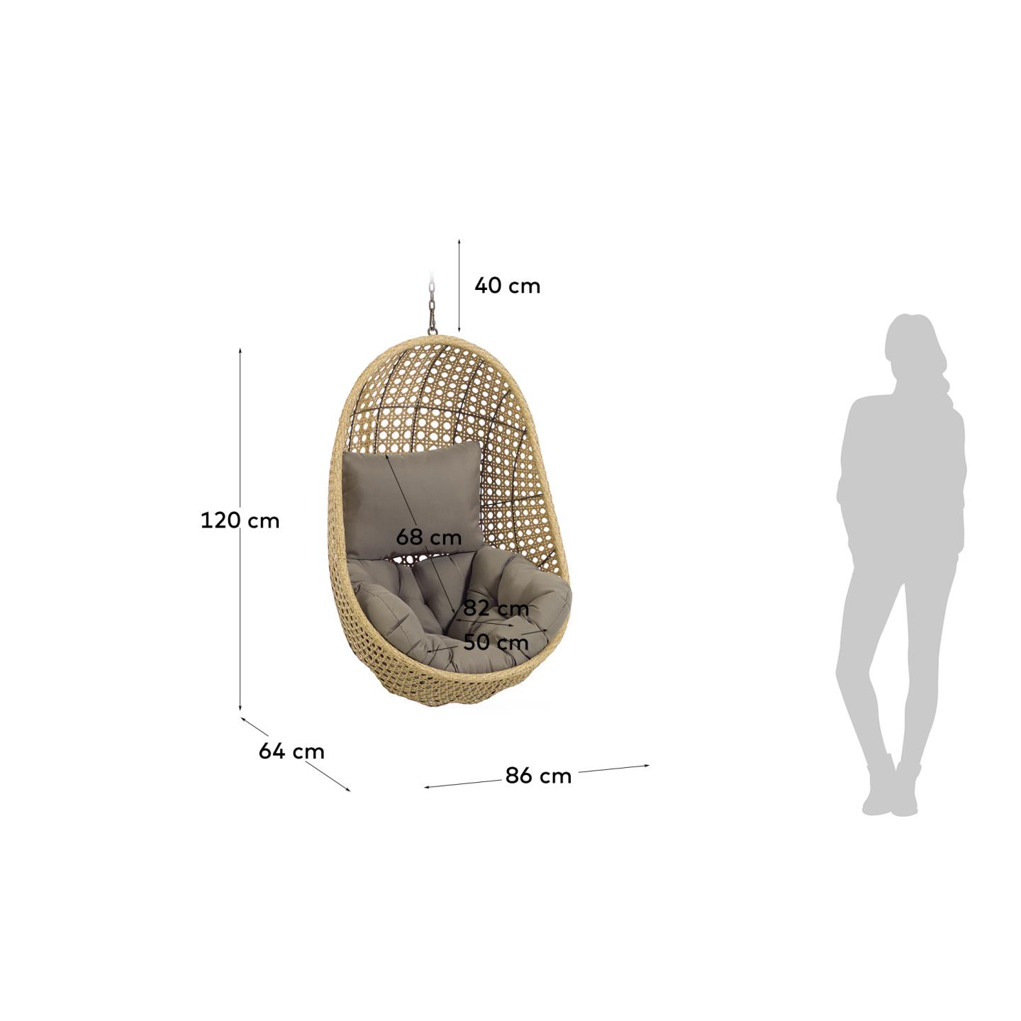 Fauteuil suspendu Kave Home « Outdoor » CIRA