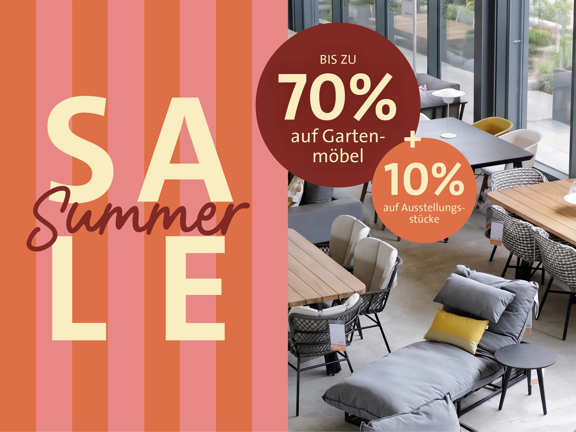 Up to 70% off garden furniture and an extra 10% off display items!
