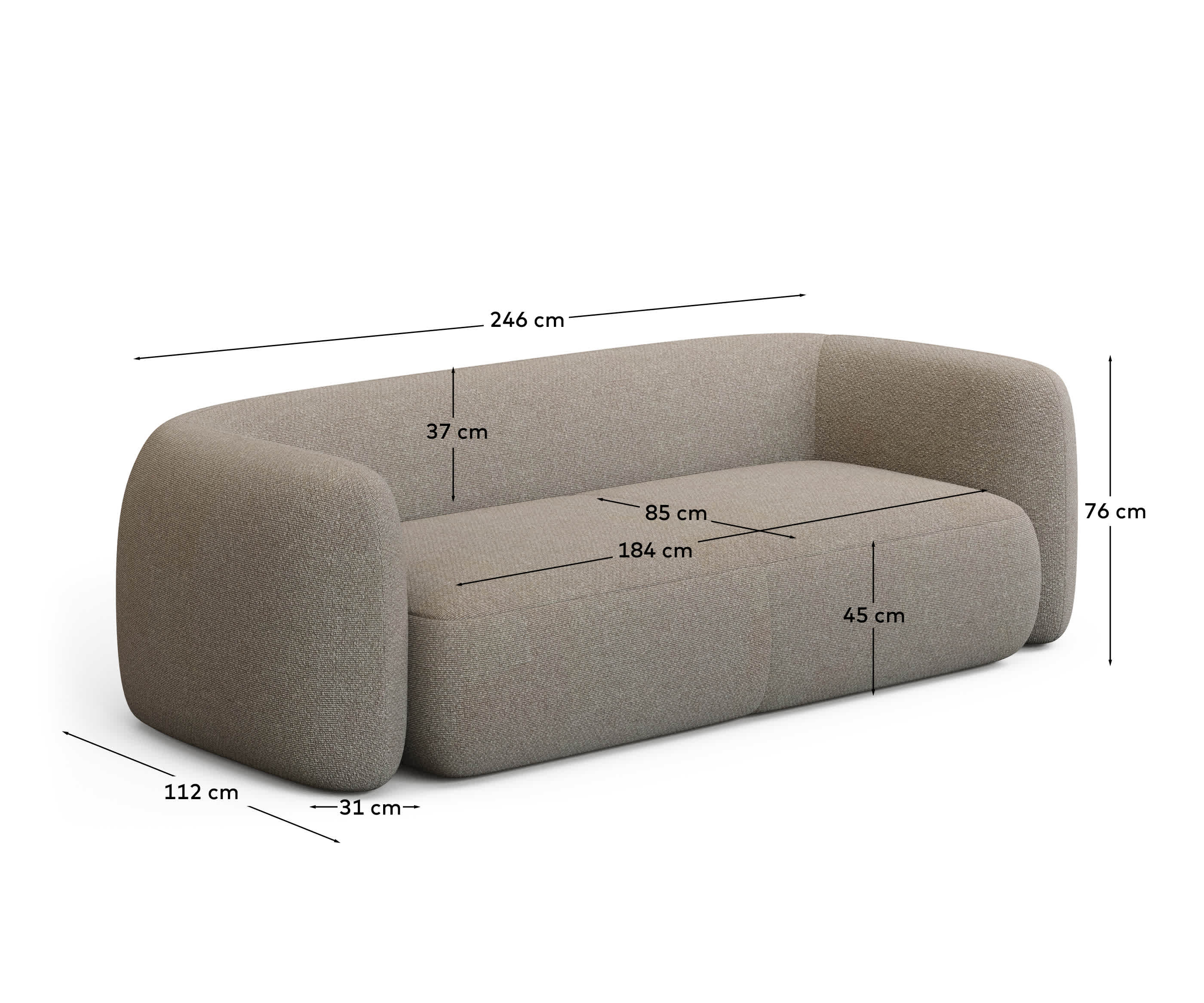 KAVE HOME Sofa MARTINA