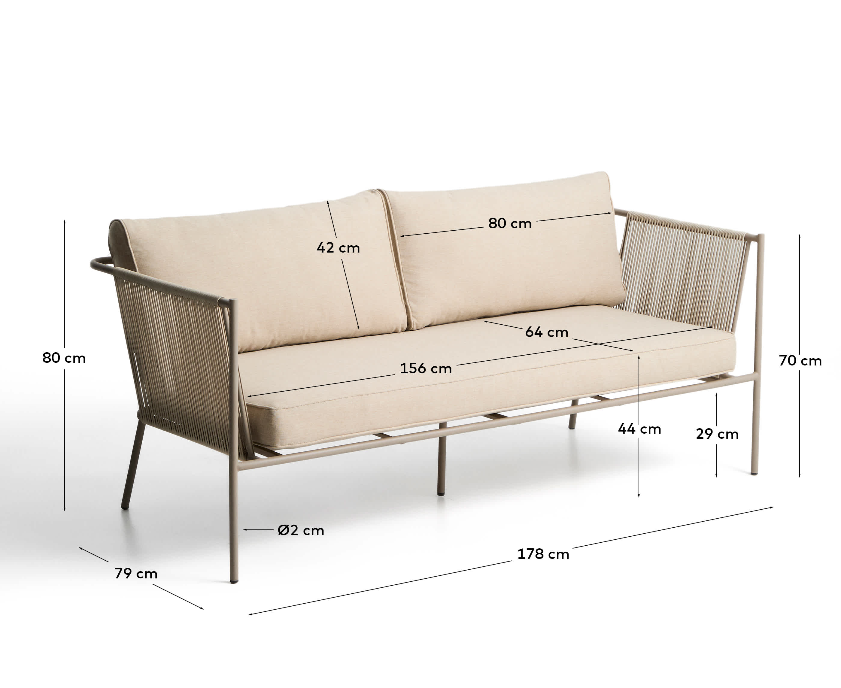 Kave Home ZIVIA Garden Sofa