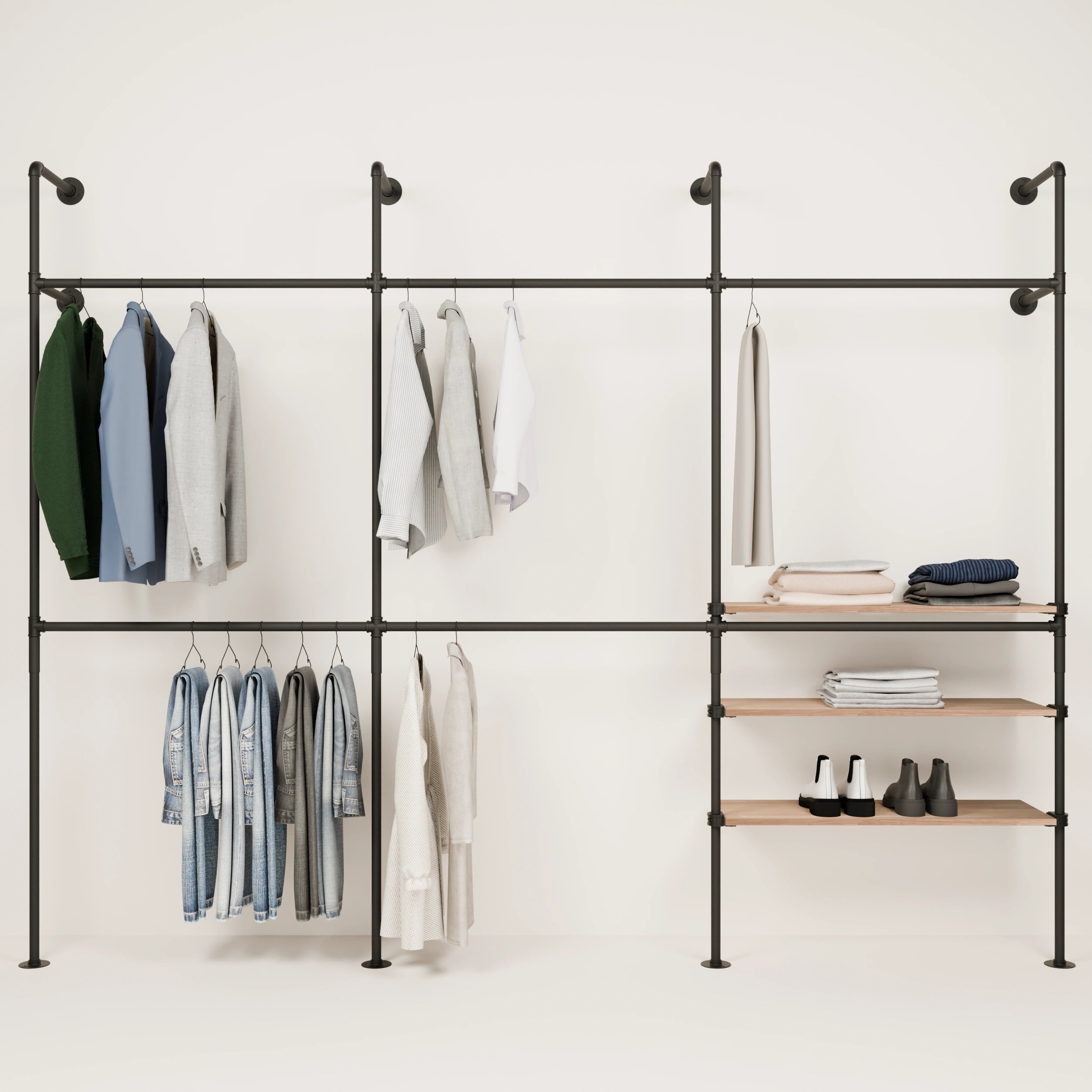 PAMO Kleiderstangensystem KIM DOUBLE 3 OAK