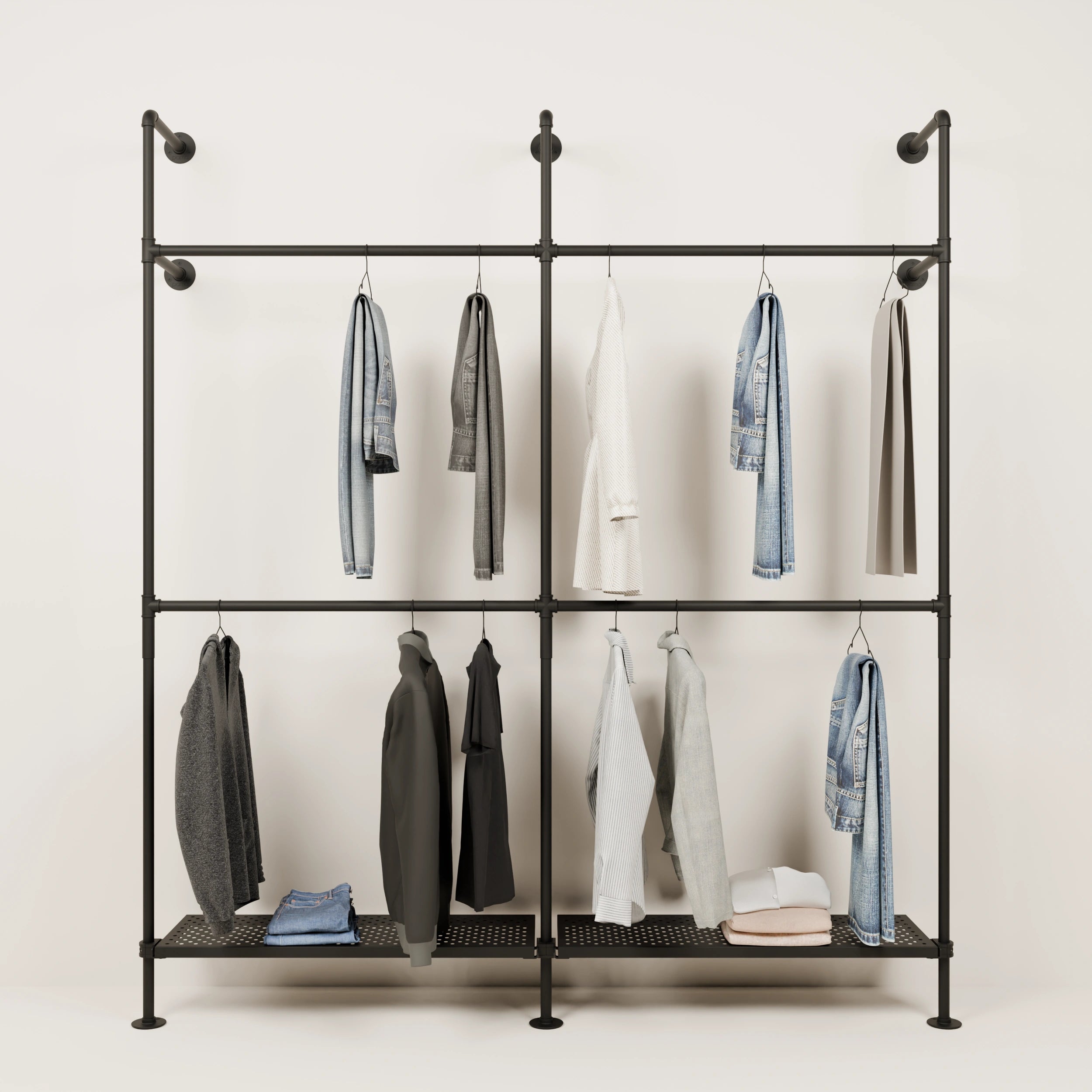 Système de tringle à vêtements PAMO KIM DOUBLE 2 METAL