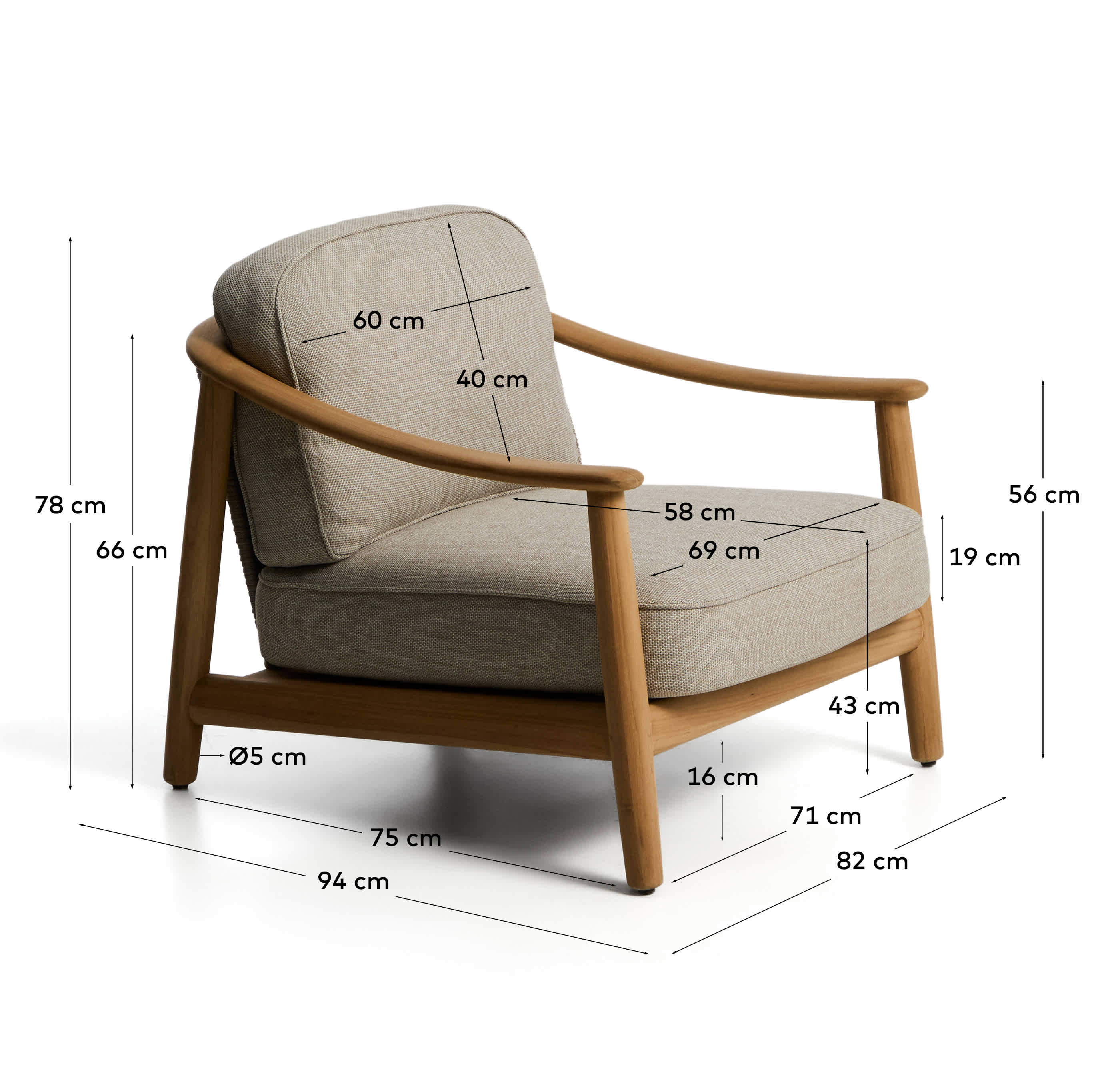 KAVE HOME Gartensessel ELUNDA