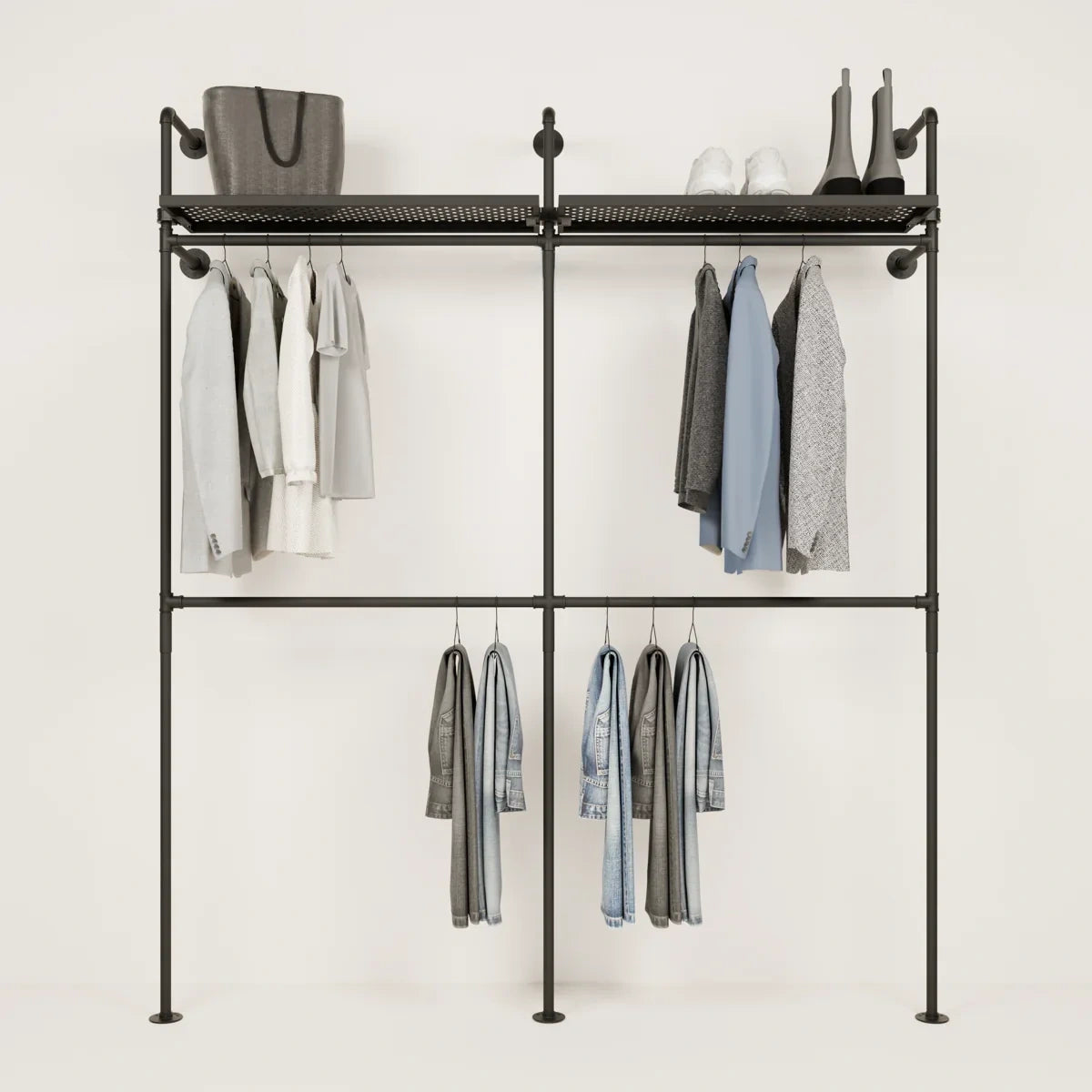 Système de tringle à vêtements PAMO KIM DOUBLE 2 METAL