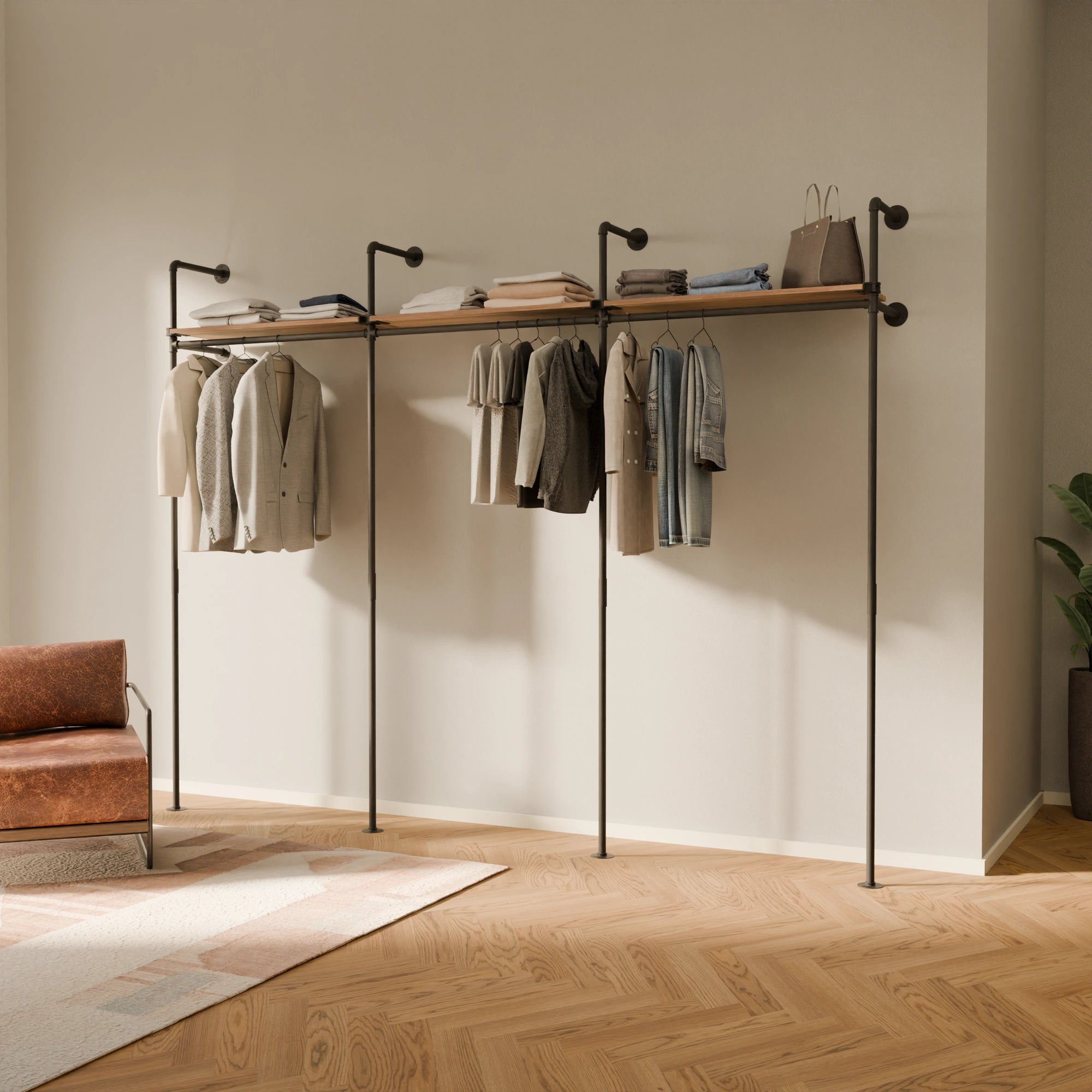 PAMO Kleiderstangensystem KIM 3 OAK