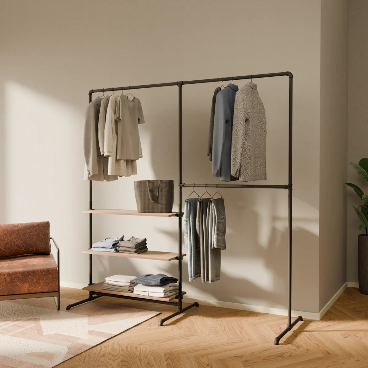 PAMO Kleiderständer LAS 2 OAK