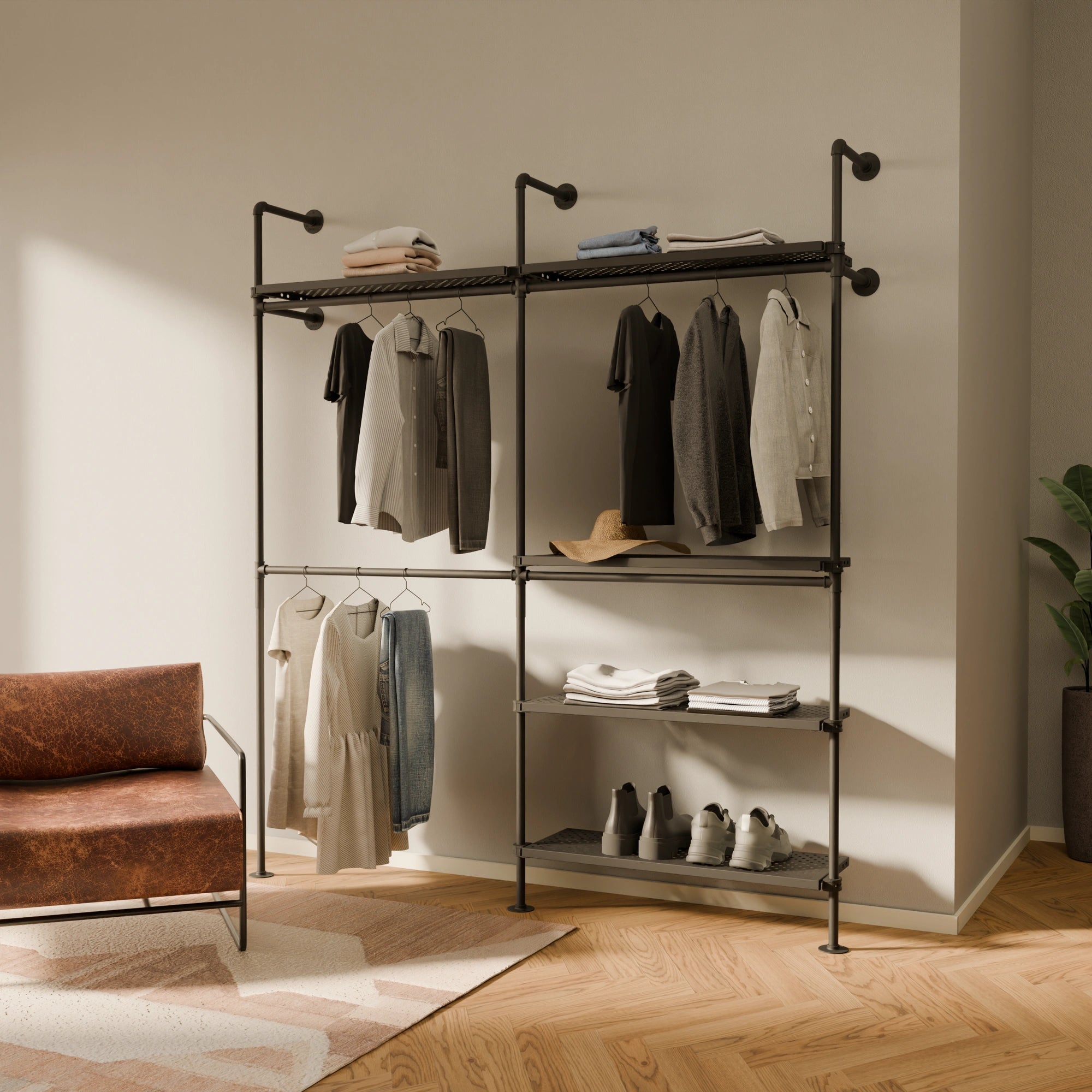 PAMO DESIGN Kleiderstangensystem KIM DOUBLE 2 METAL