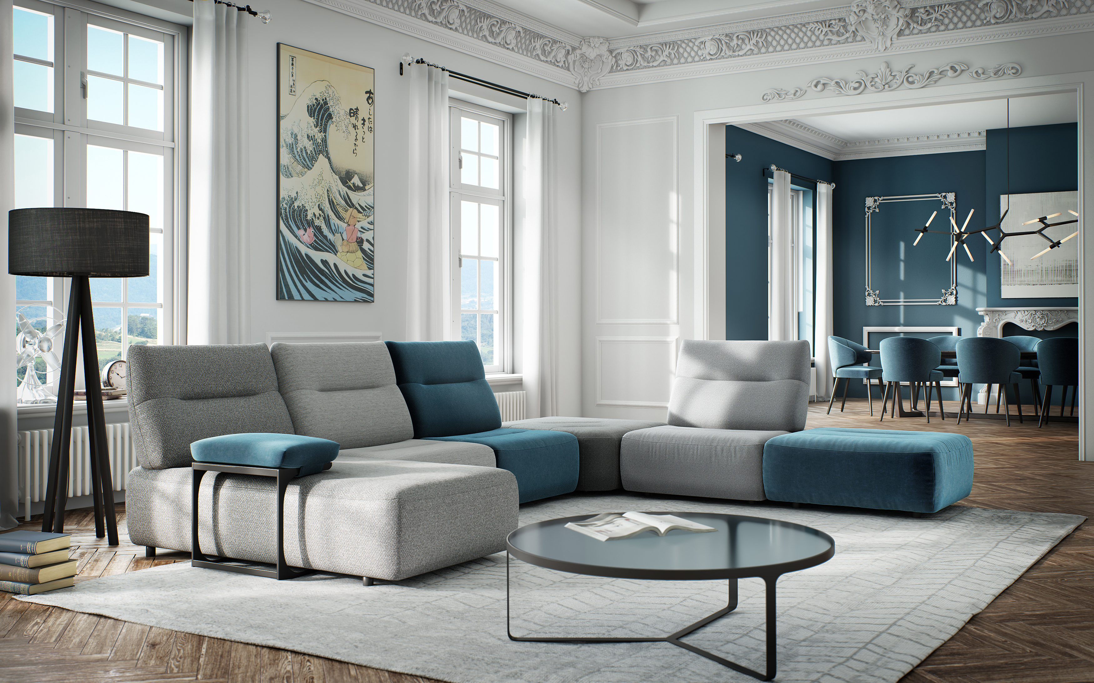 ROM Sofa Vegas - Vivique - Silver