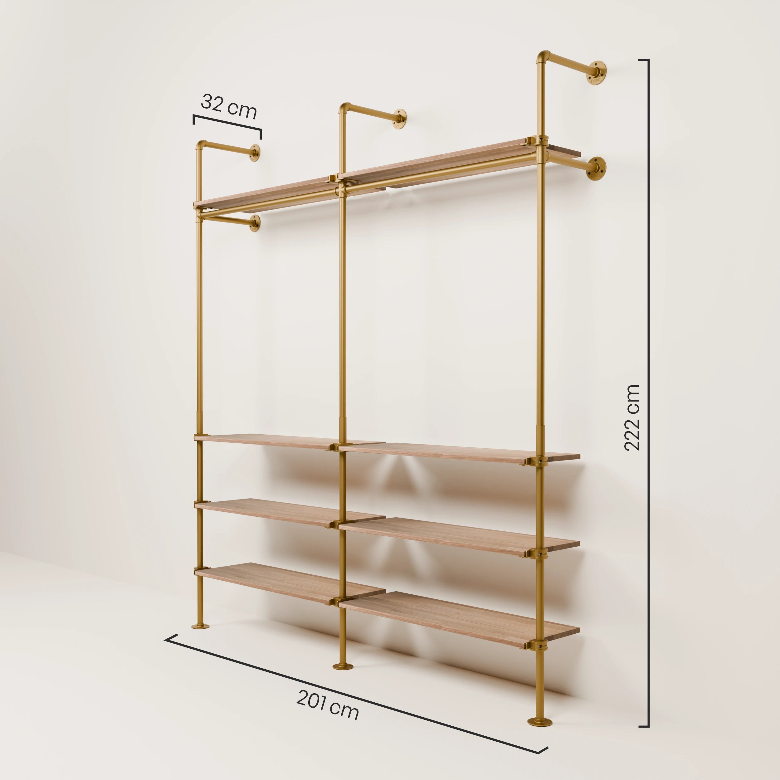 PAMO KIM 2 OAK clothes rail system