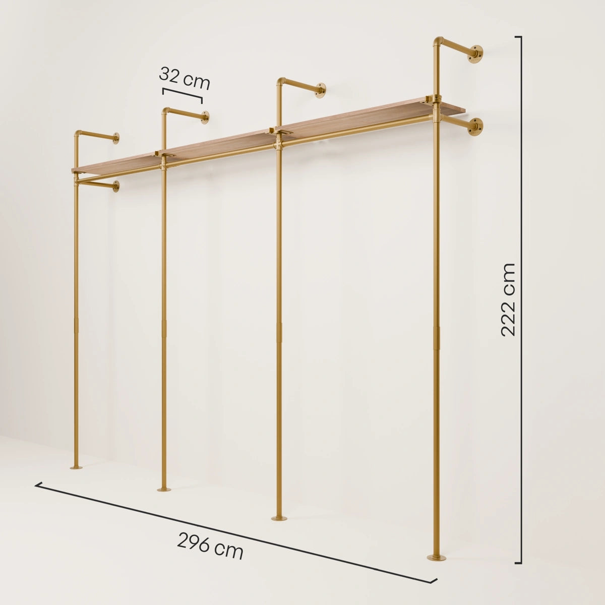 PAMO Kleiderstangensystem KIM 3 OAK