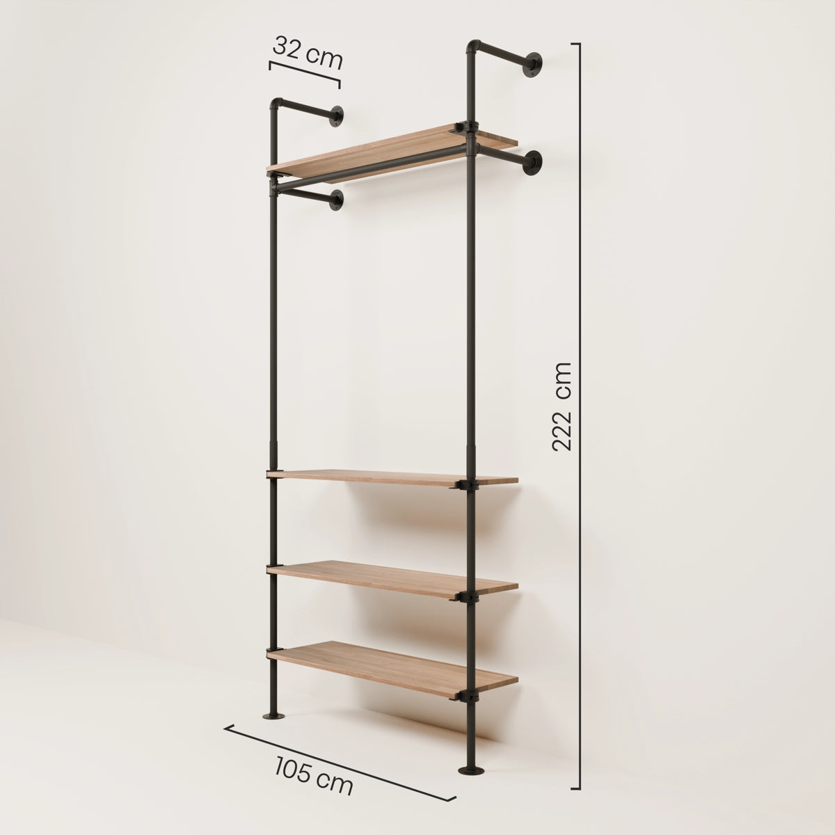 PAMO Kleiderstangensystem KIM 1 OAK