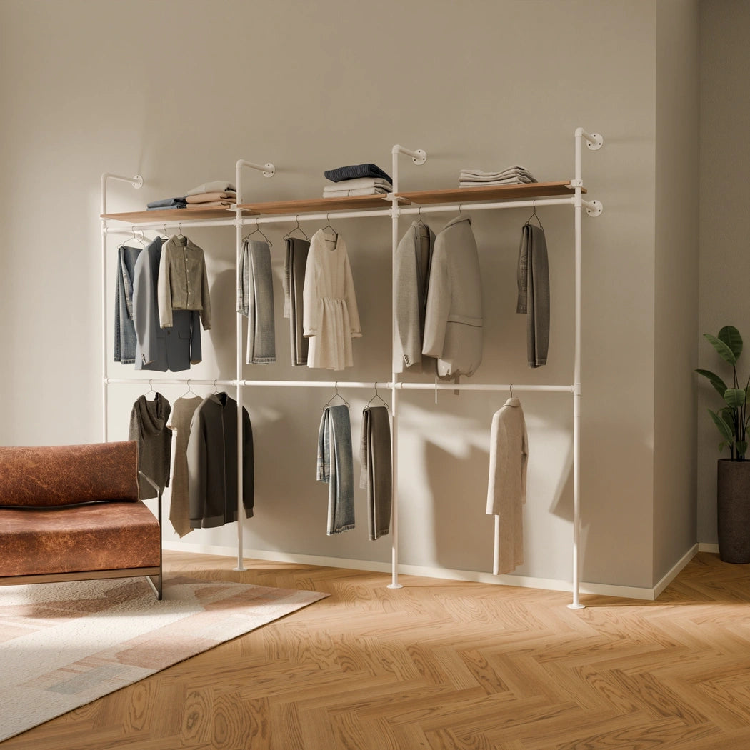 PAMO DESIGN Système de tringles à vêtements KIM DOUBLE 3 OAK