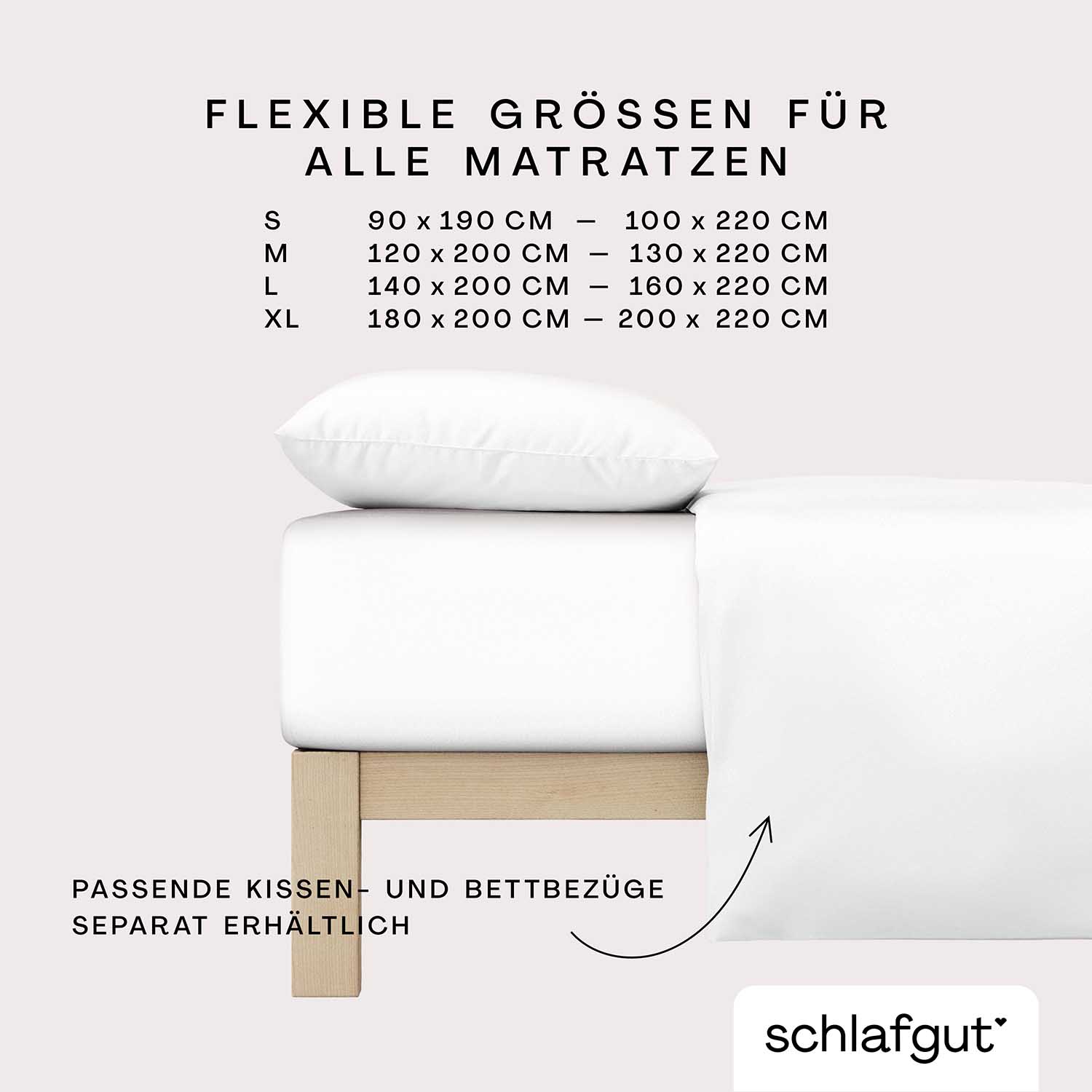 SCHLAFGUT Boxspring-Spannbettlaken PURE SCHLAFGUT Spannbettlaken PURE