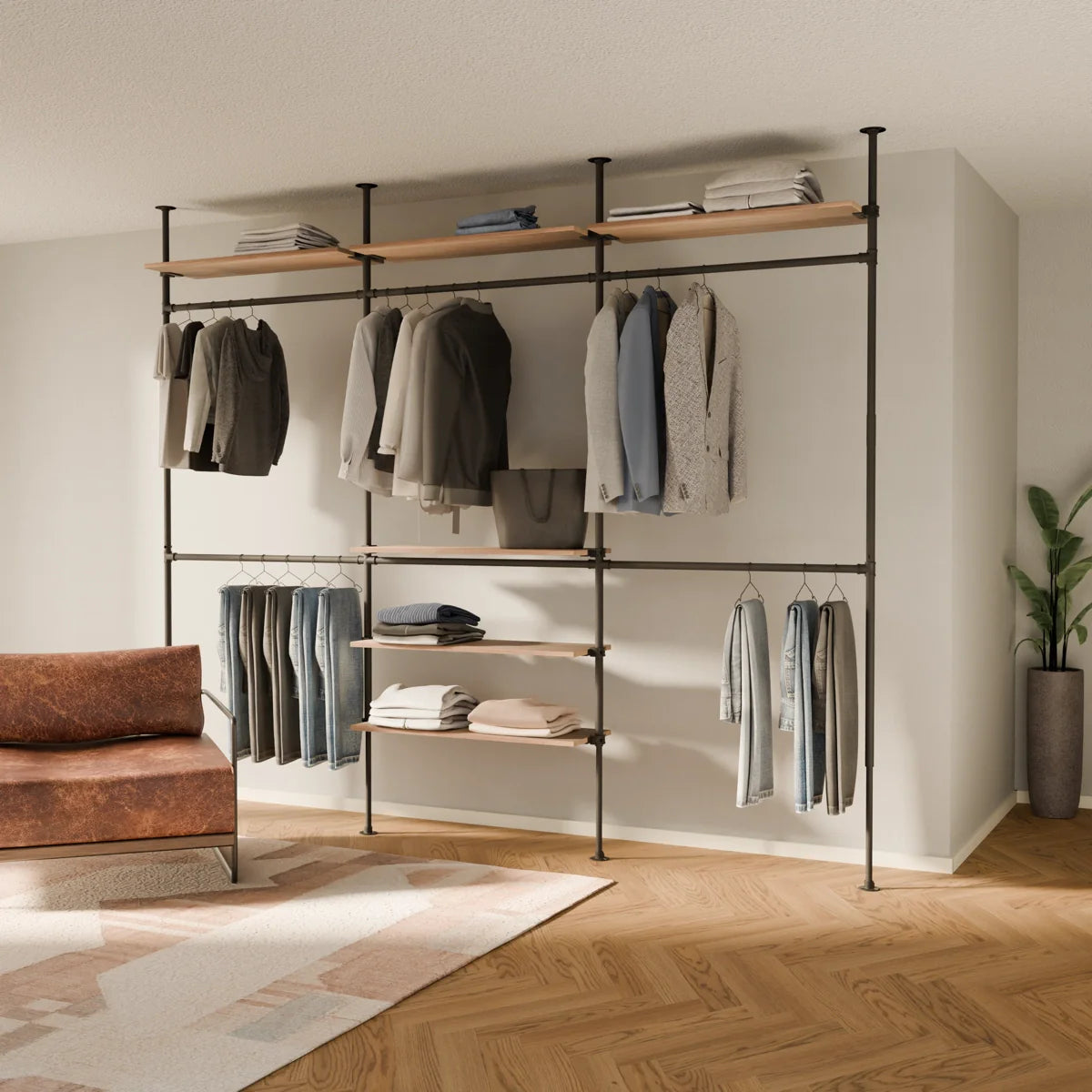 PAMO Kleiderstangensystem LOFT 3 OAK