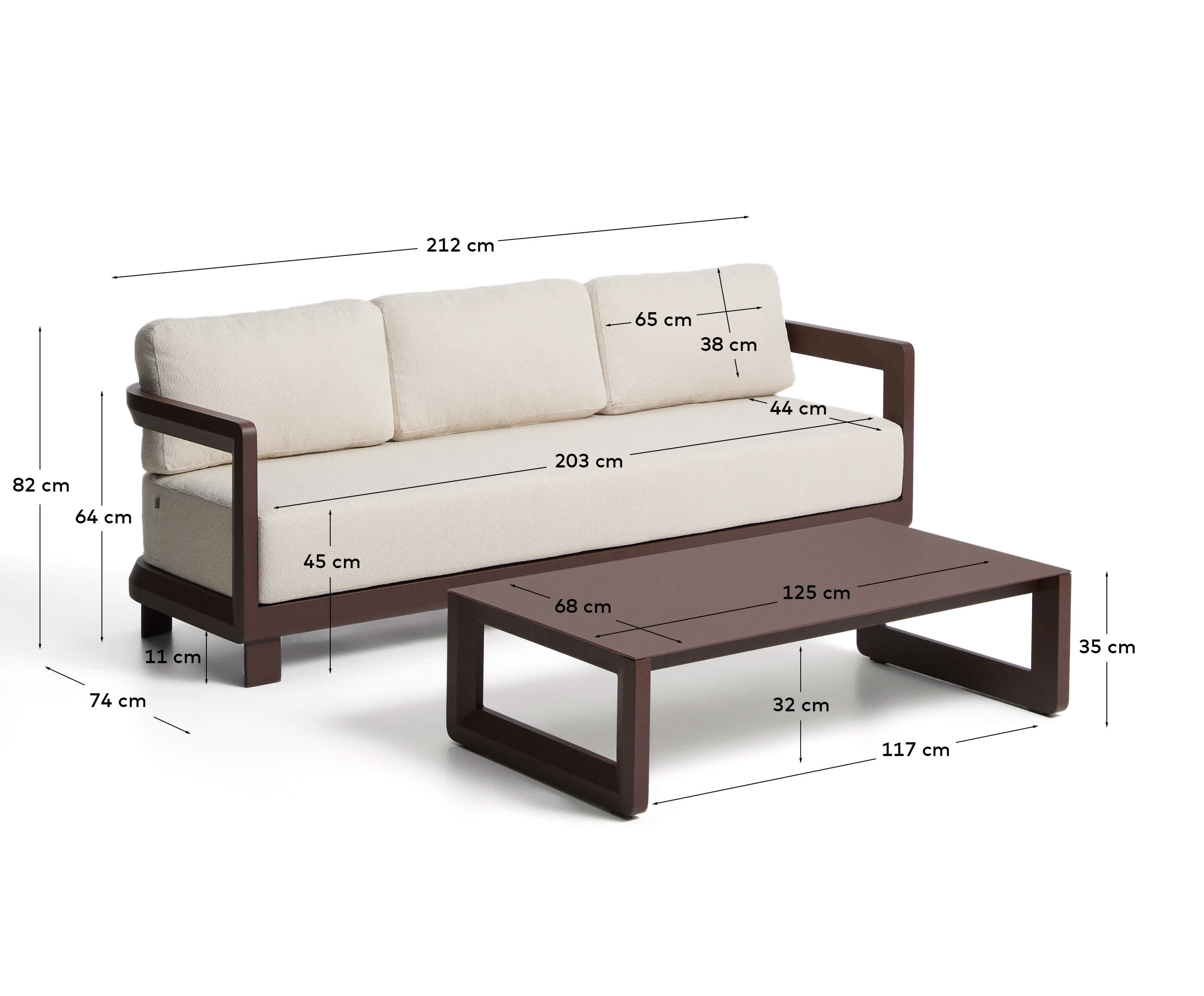 KAVE HOME Gartenlounge-Set NERANO
