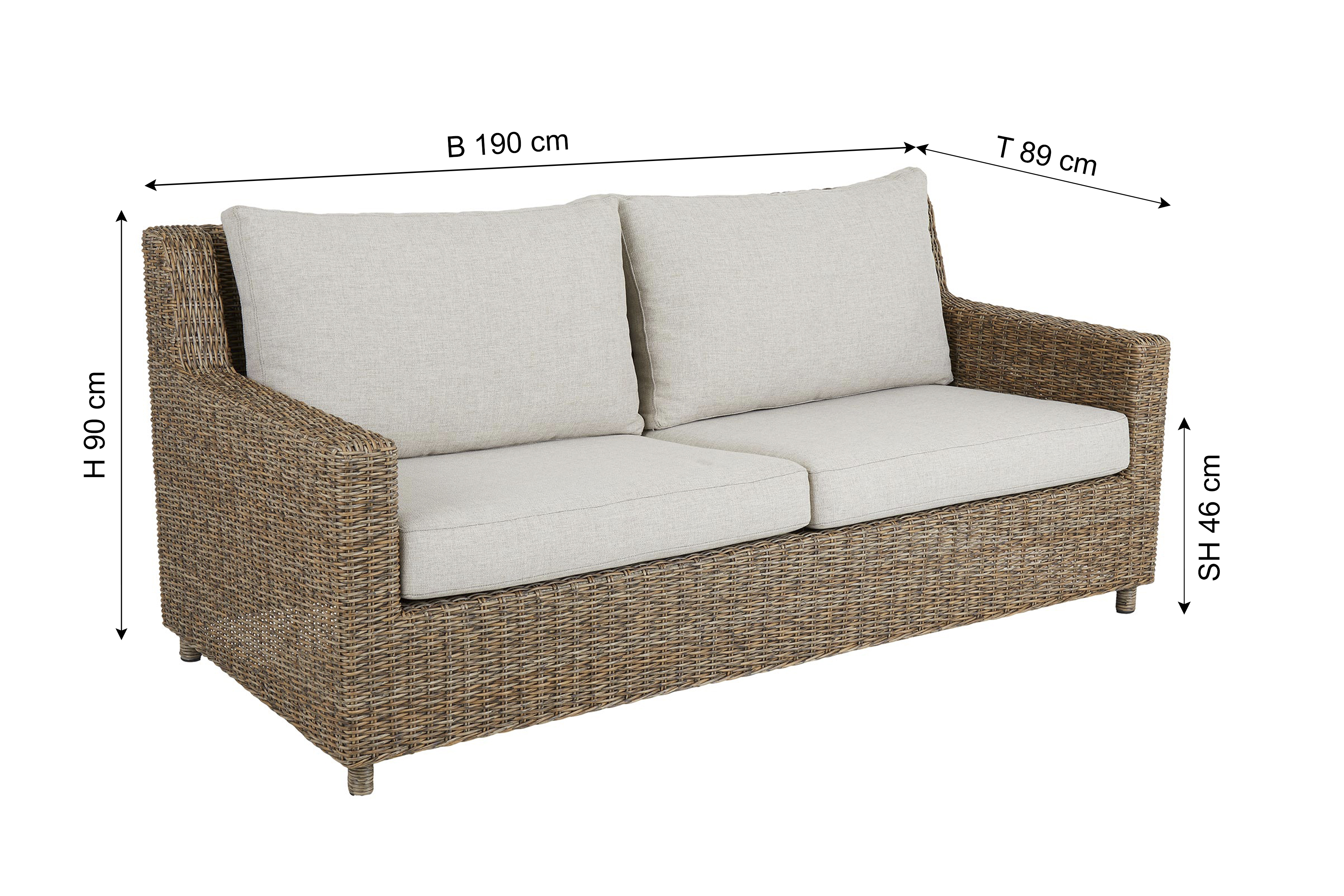 BRAFAB Gartensofa SANDKORN