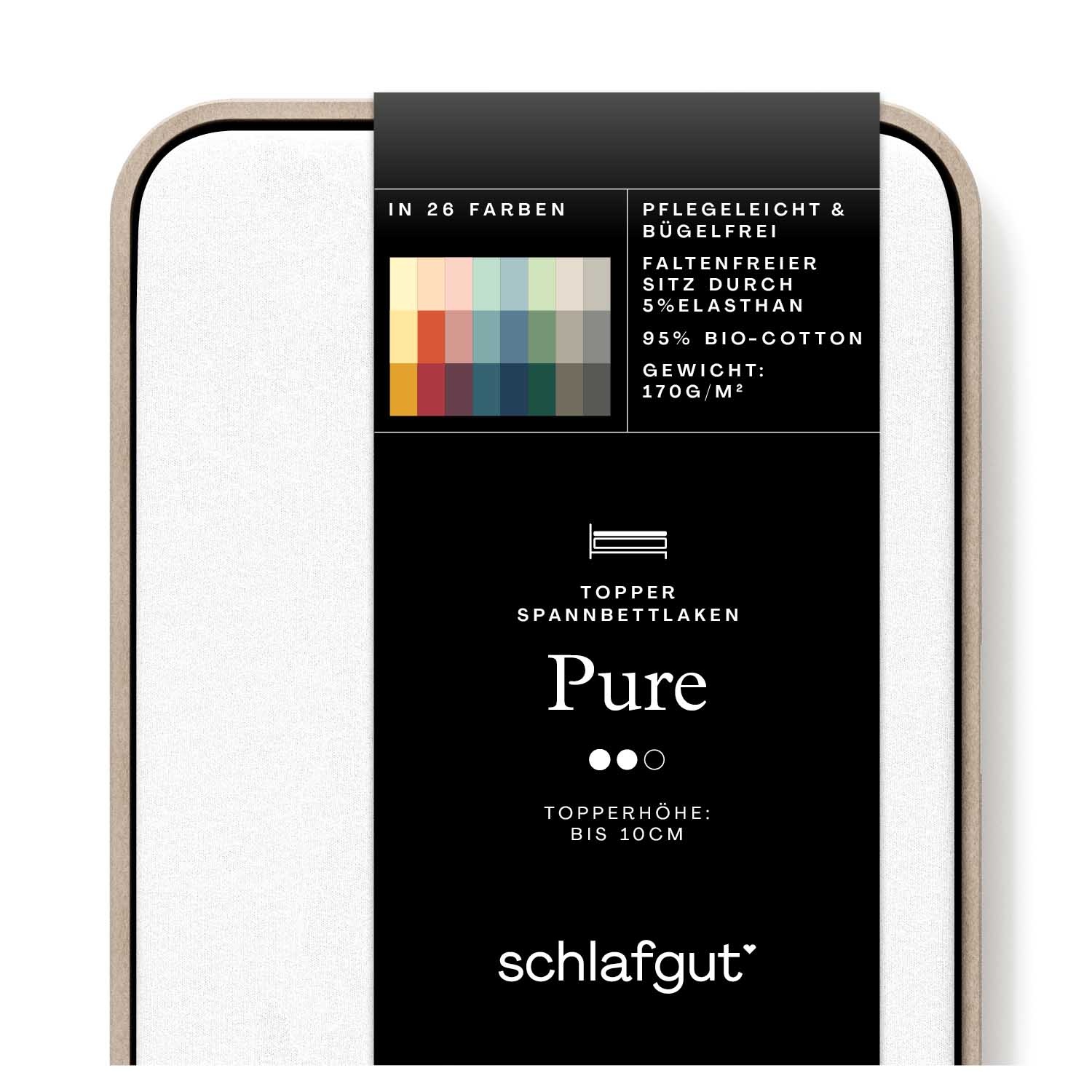 SCHLAFGUT Topper Spannbettlaken PURE SCHLAFGUT Topper Spannbettlaken PURE