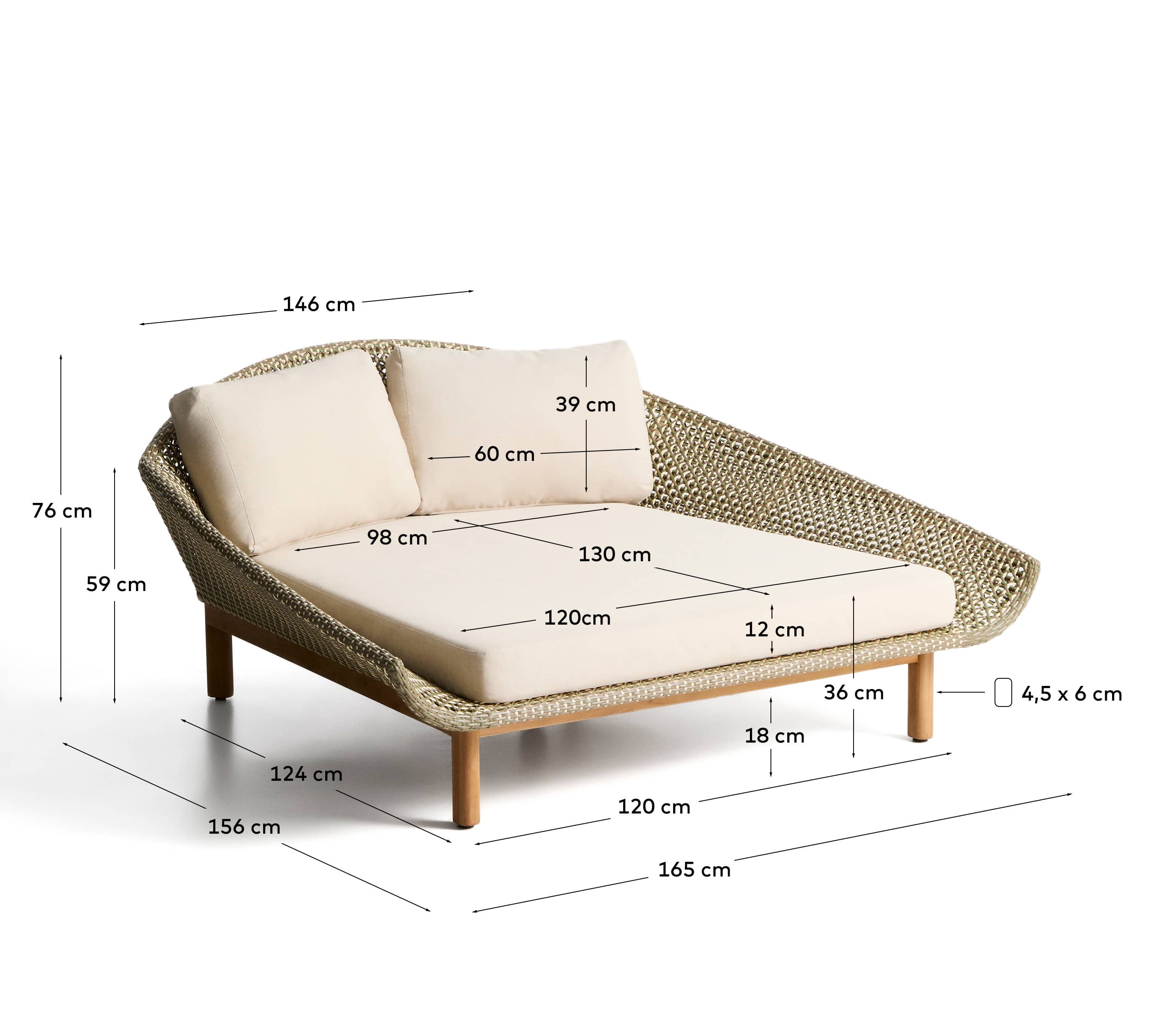 Kave Home Chaise longue OLBIA
