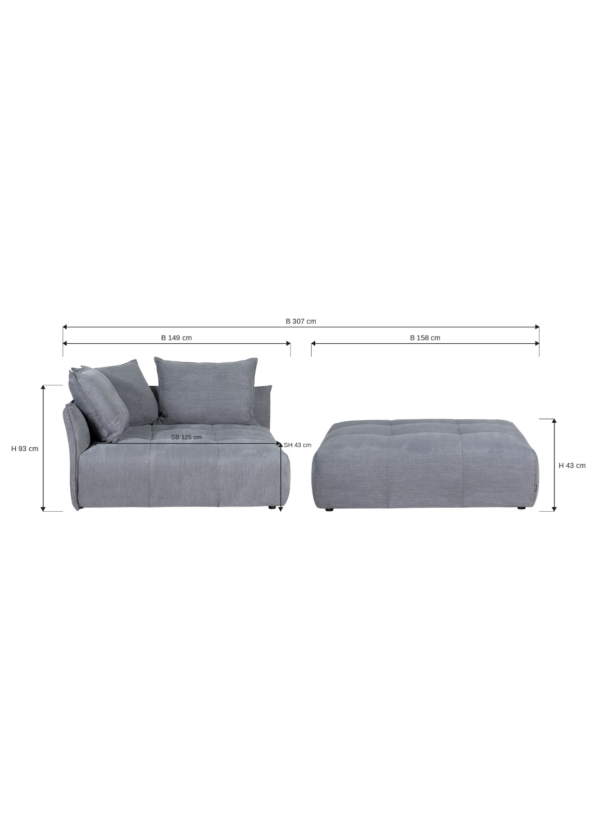 DESIGNWERK Megahocker Eckelement PALACE