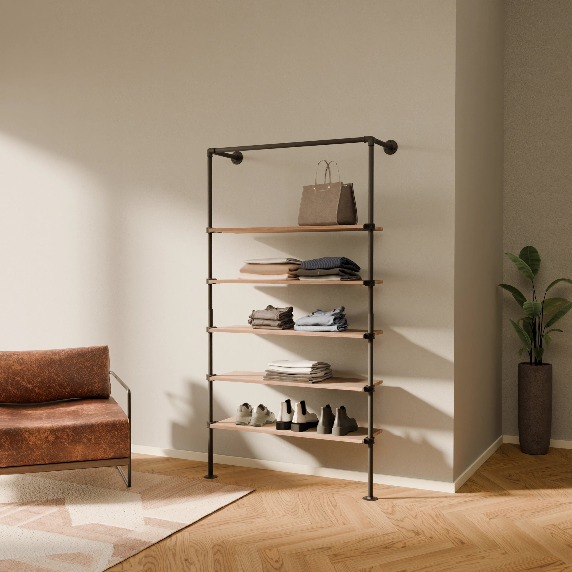 PAMO TIM 1 OAK clothes rail system
