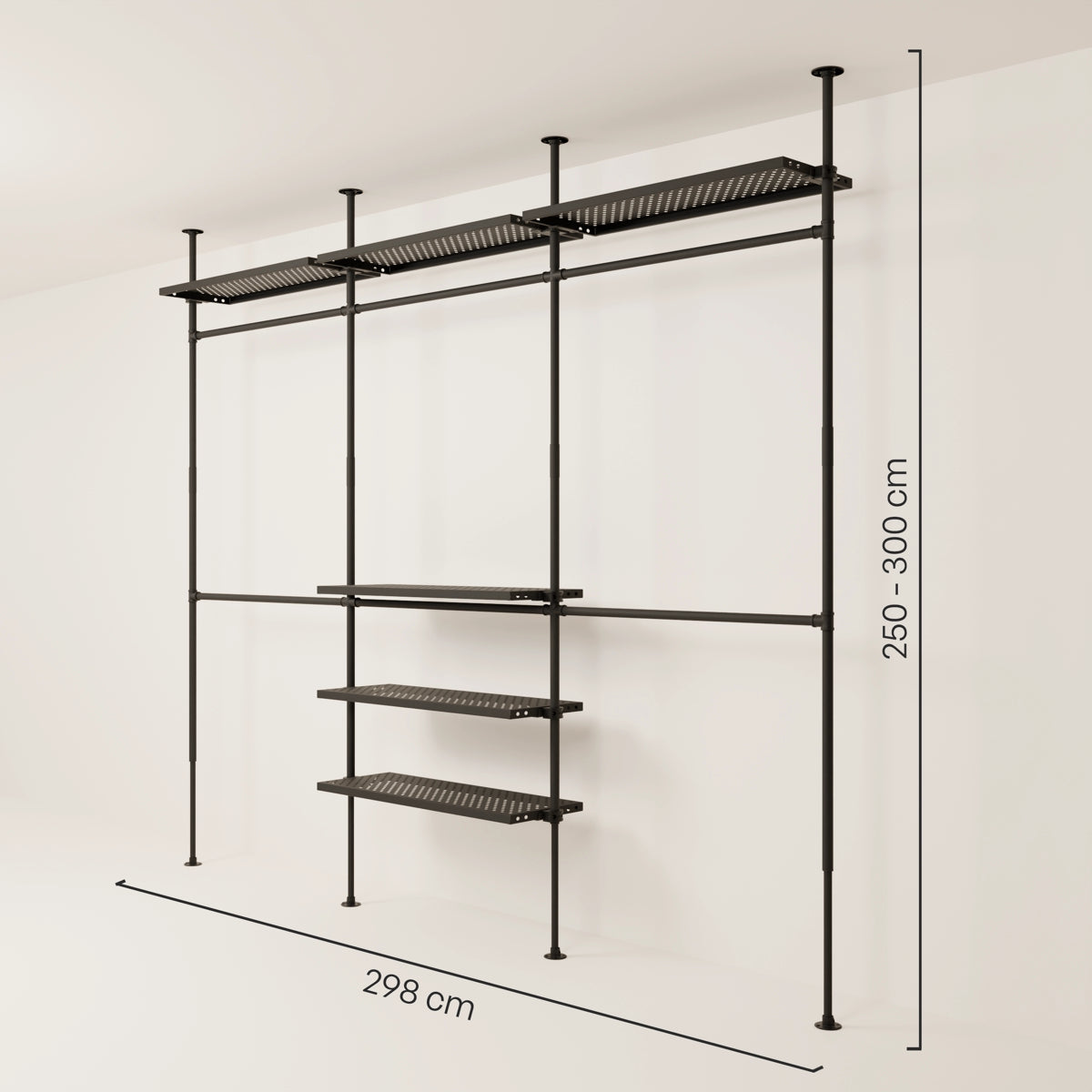 PAMO Kleiderstangensystem LOFT 3 METAL