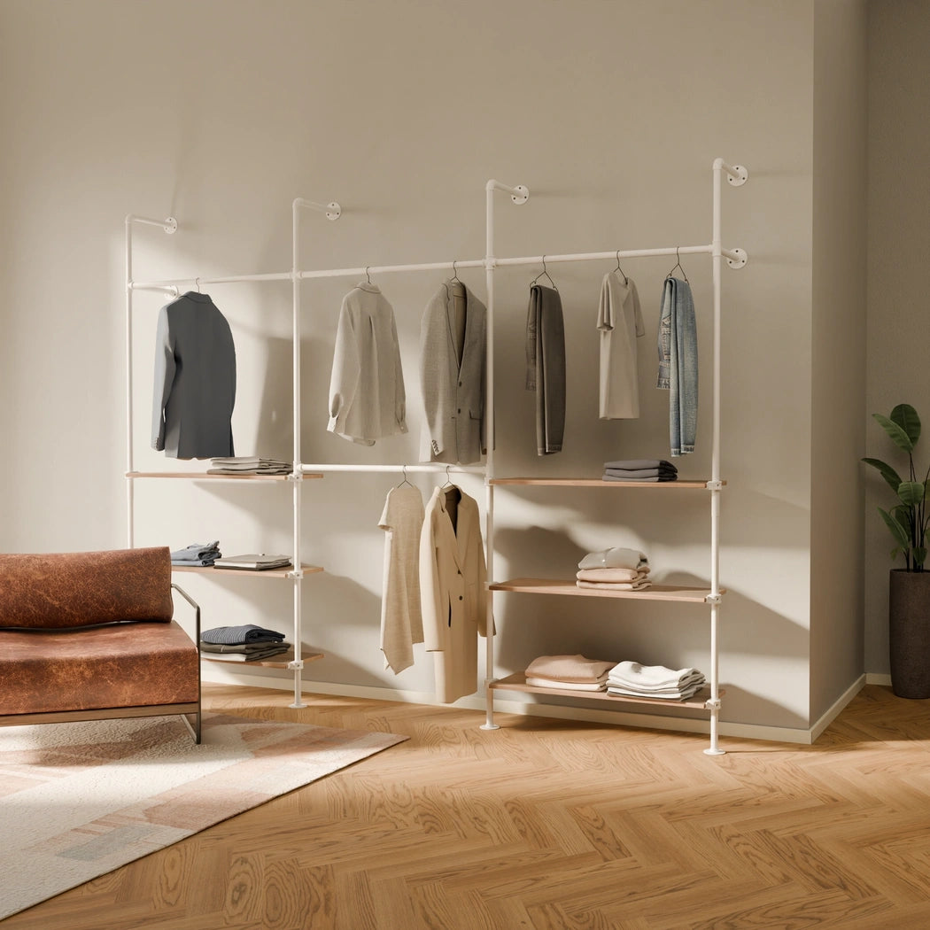 PAMO DESIGN Système de tringles à vêtements KIM DOUBLE 3 OAK