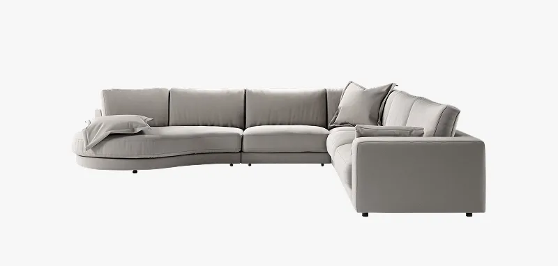 Candy High End als Ecksofa mit rundem Abschluss