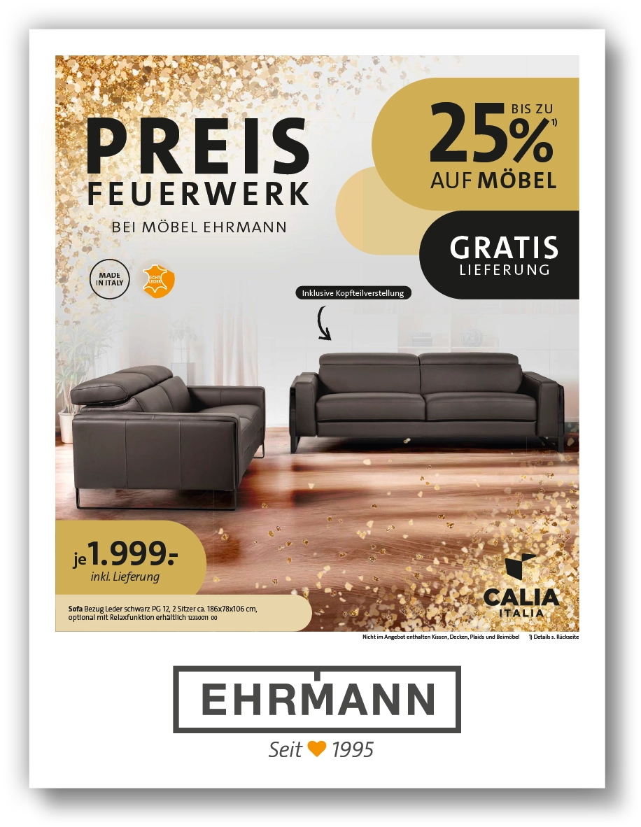 Preisfeuerwerk Polsterprospekt