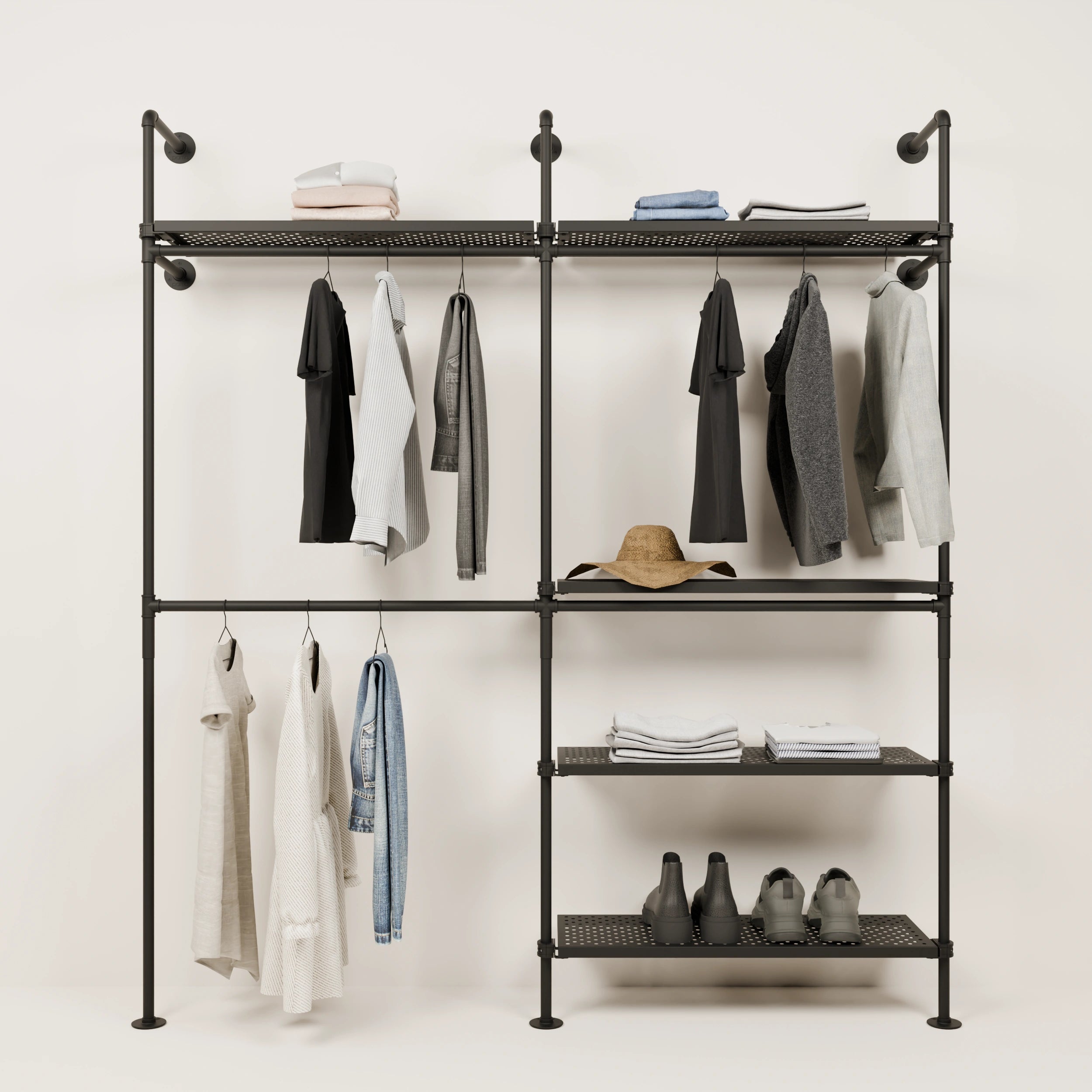 Système de tringle à vêtements PAMO KIM DOUBLE 2 METAL