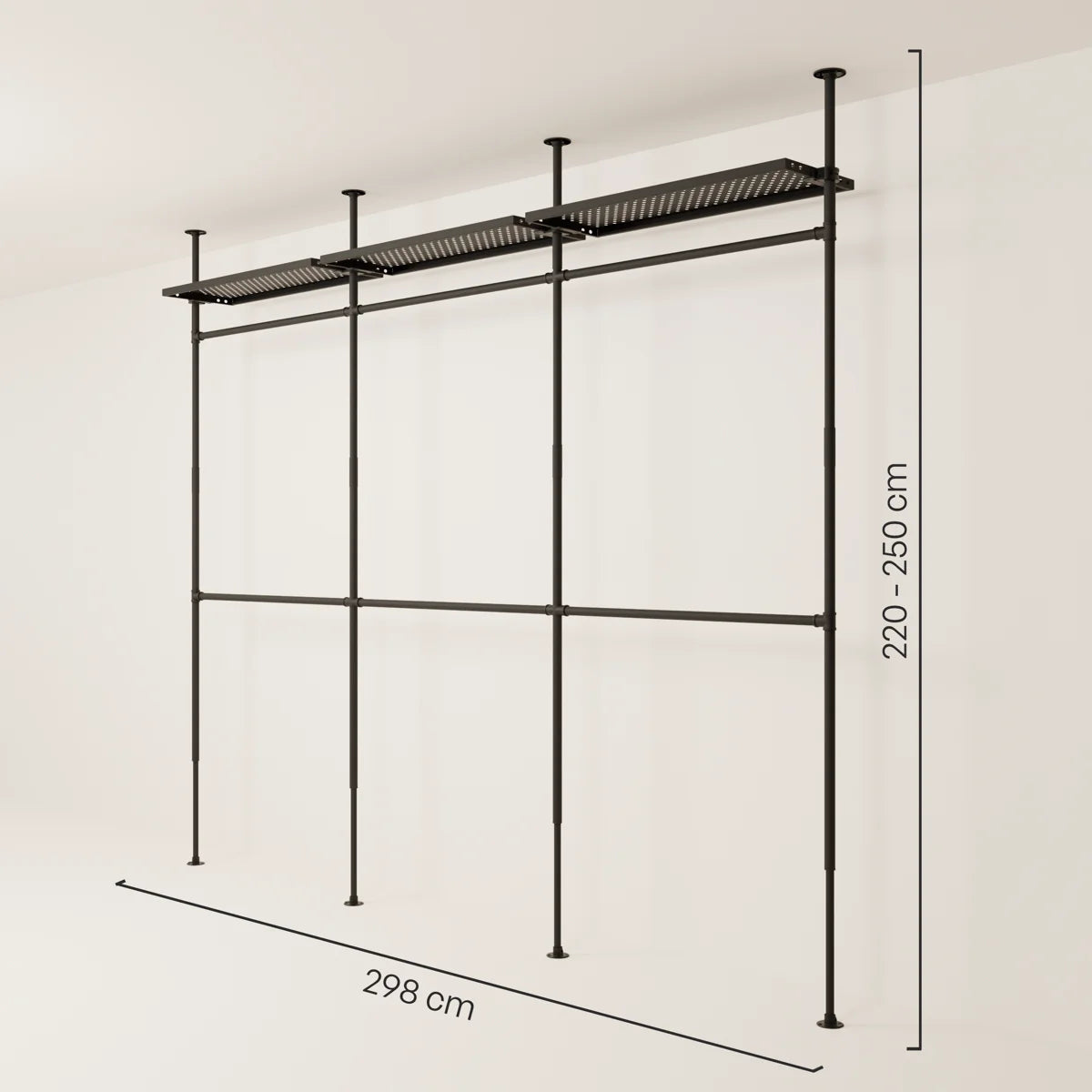 PAMO LOFT 3 METAL clothes rail system