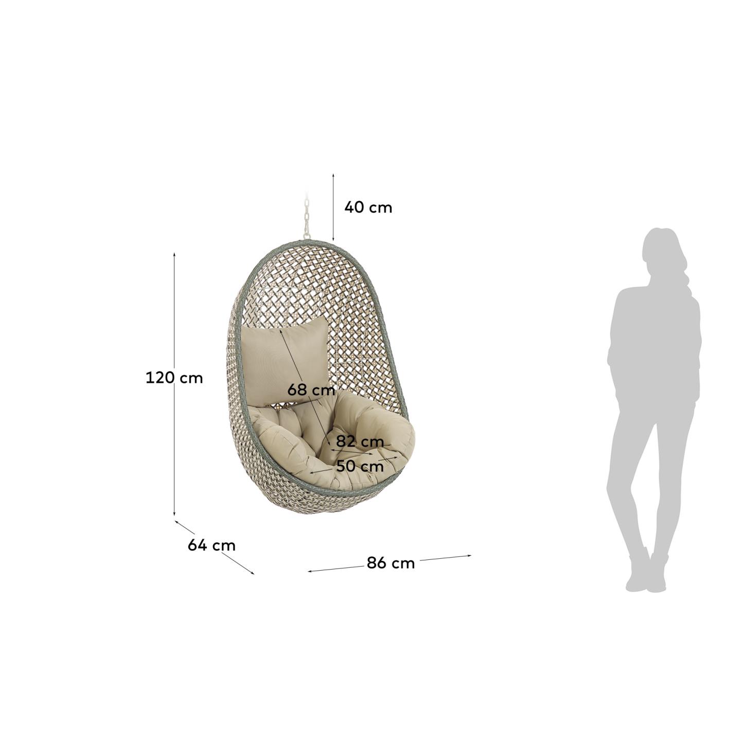 Fauteuil suspendu Kave Home « Outdoor » CIRA