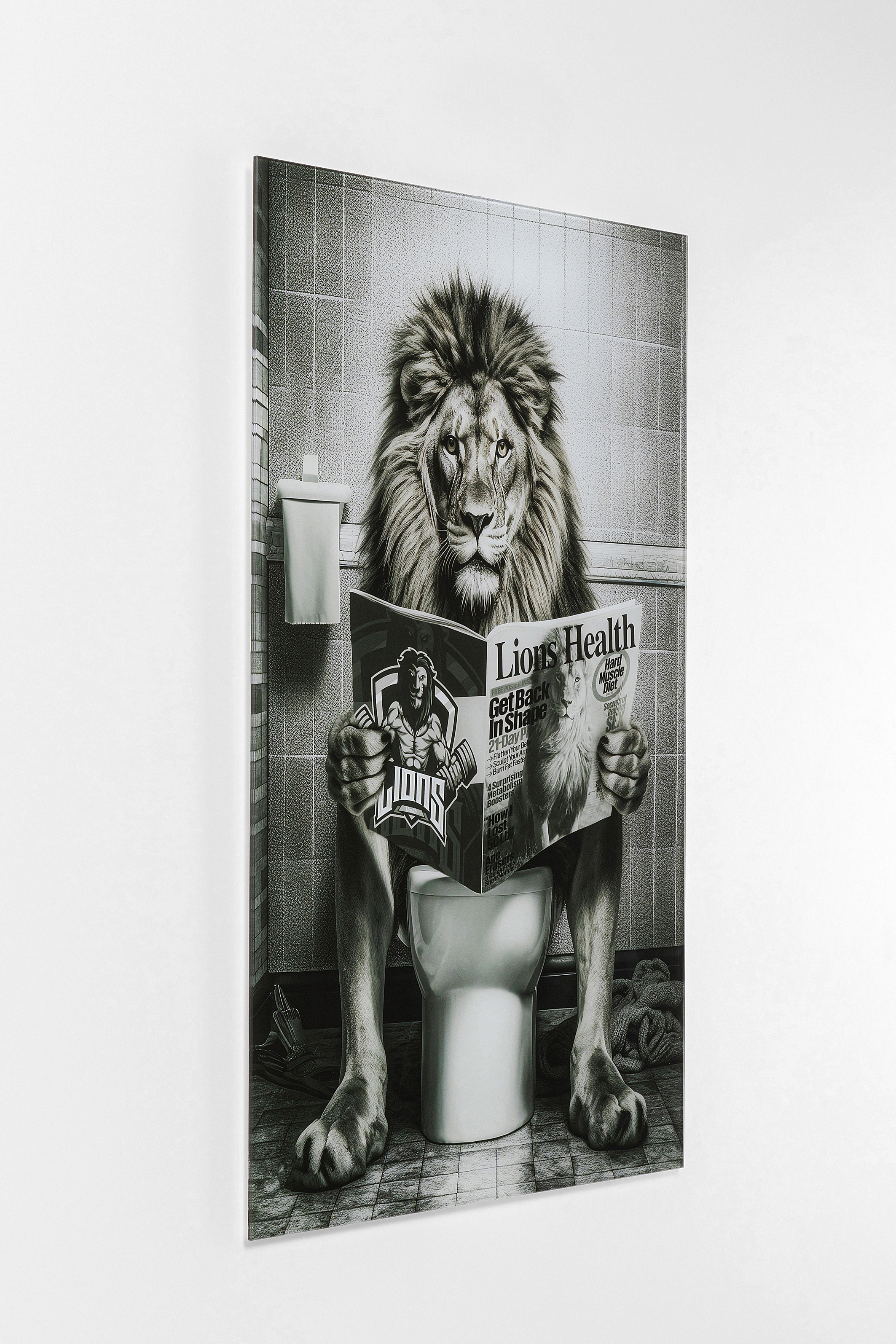 KARE Glasbild BATH LION