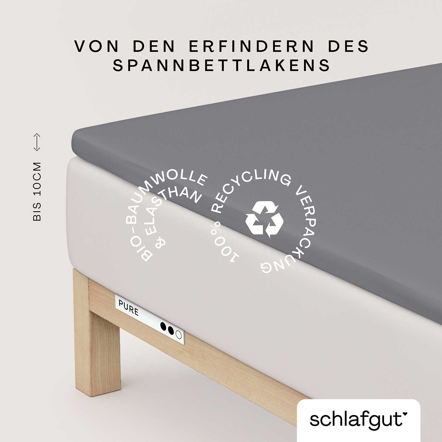 SCHLAFGUT Topper Spannbettlaken PURE