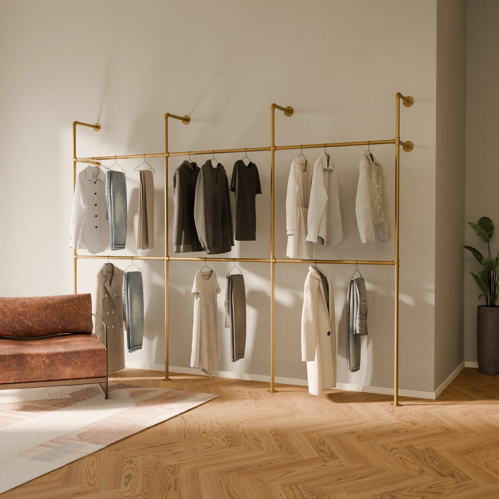 PAMO DESIGN Système de tringles à vêtements KIM DOUBLE 3