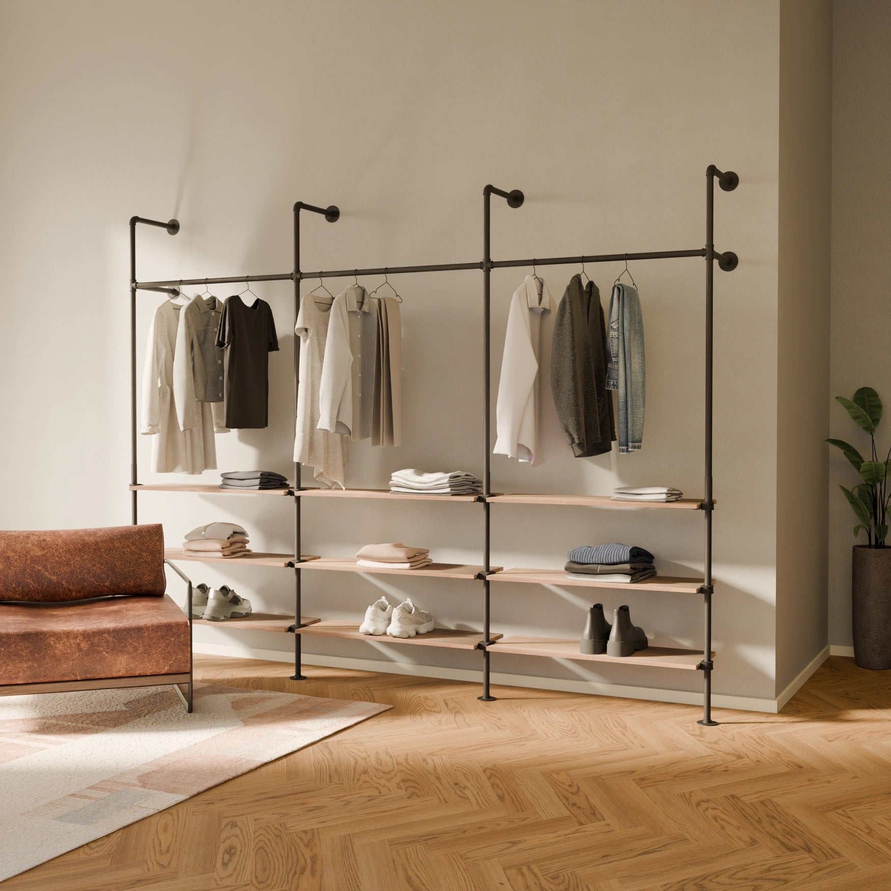 PAMO Kleiderstangensystem KIM 3 OAK