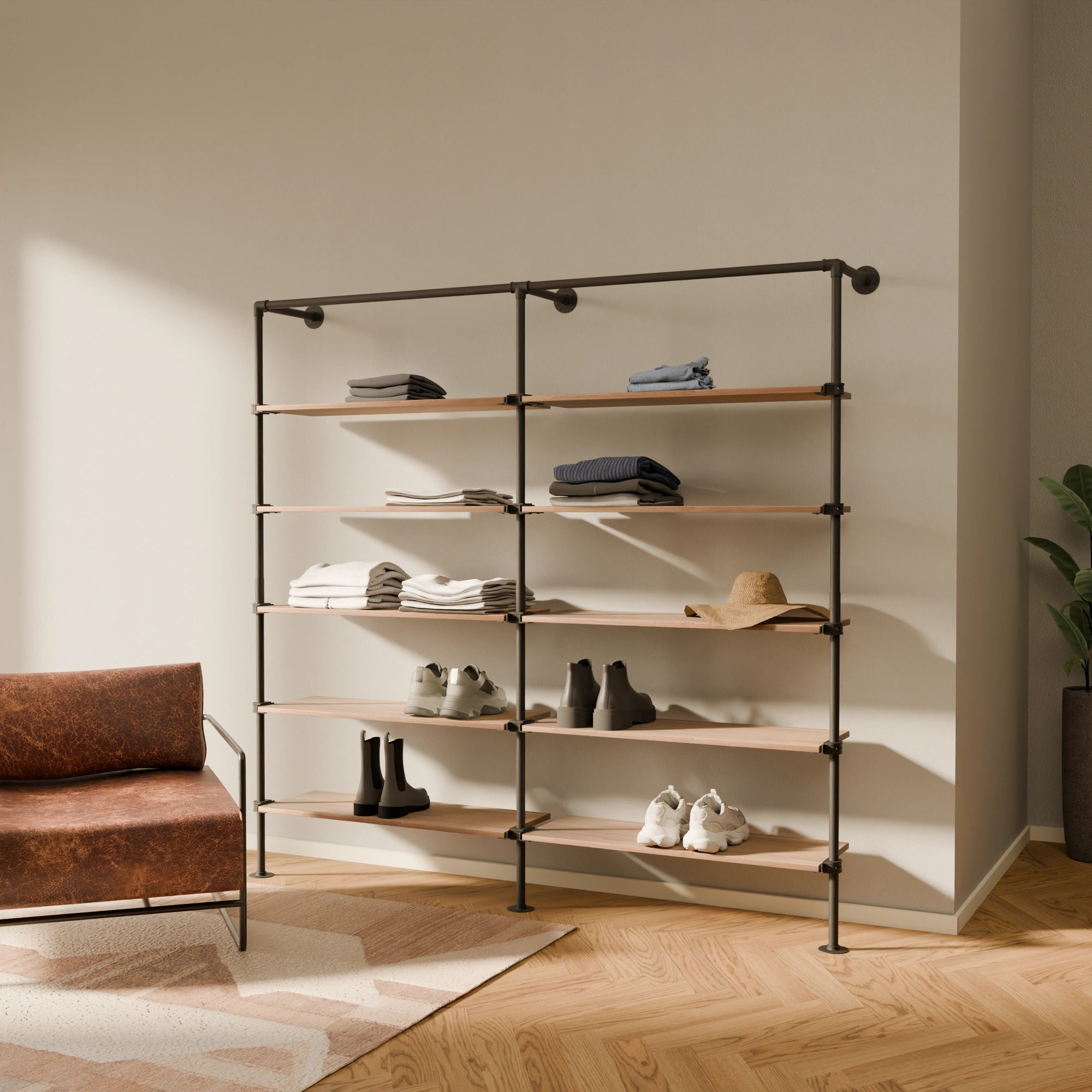 PAMO TIM 2 OAK clothes rail system
