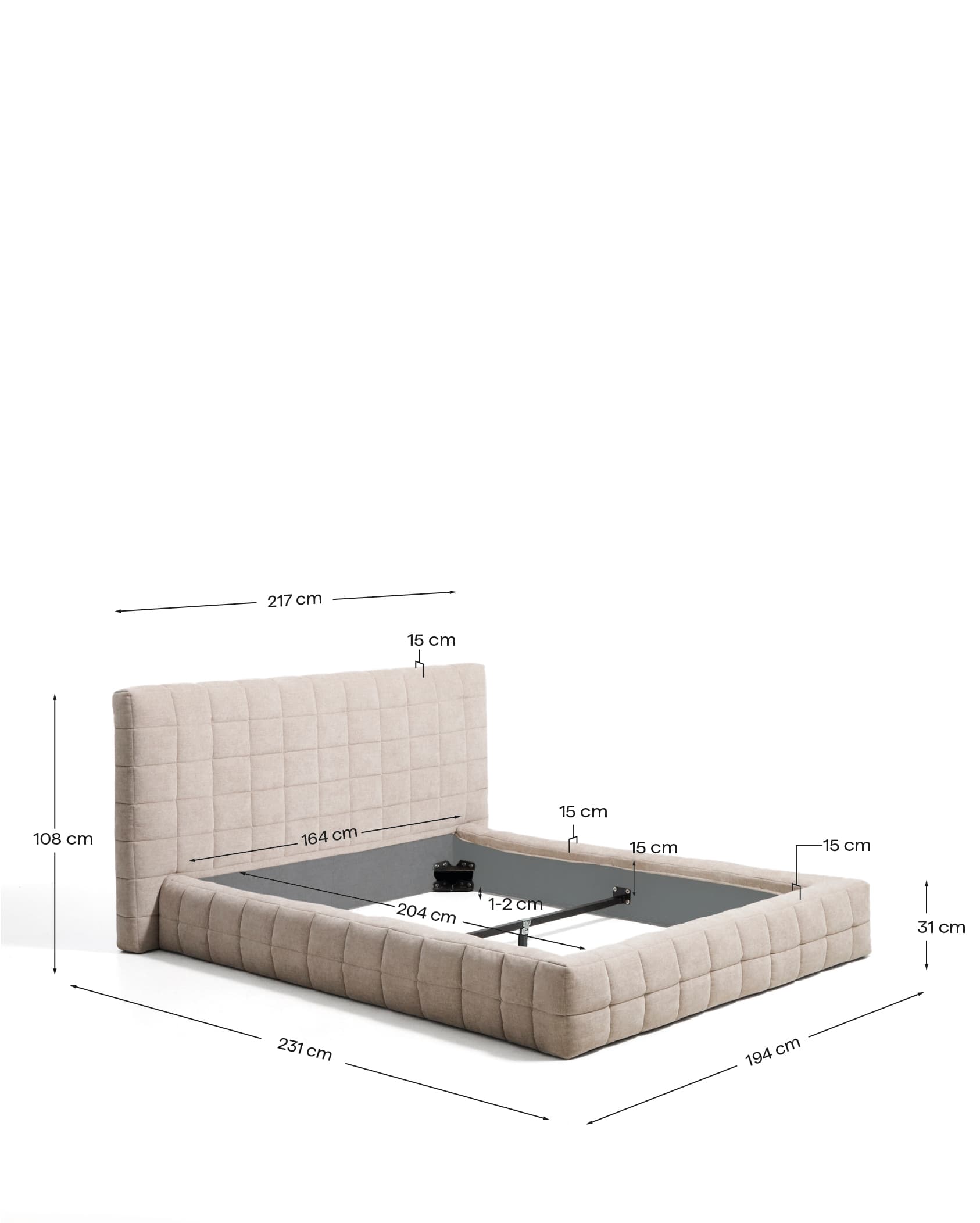 KAVE HOME Polsterbett LUIANA