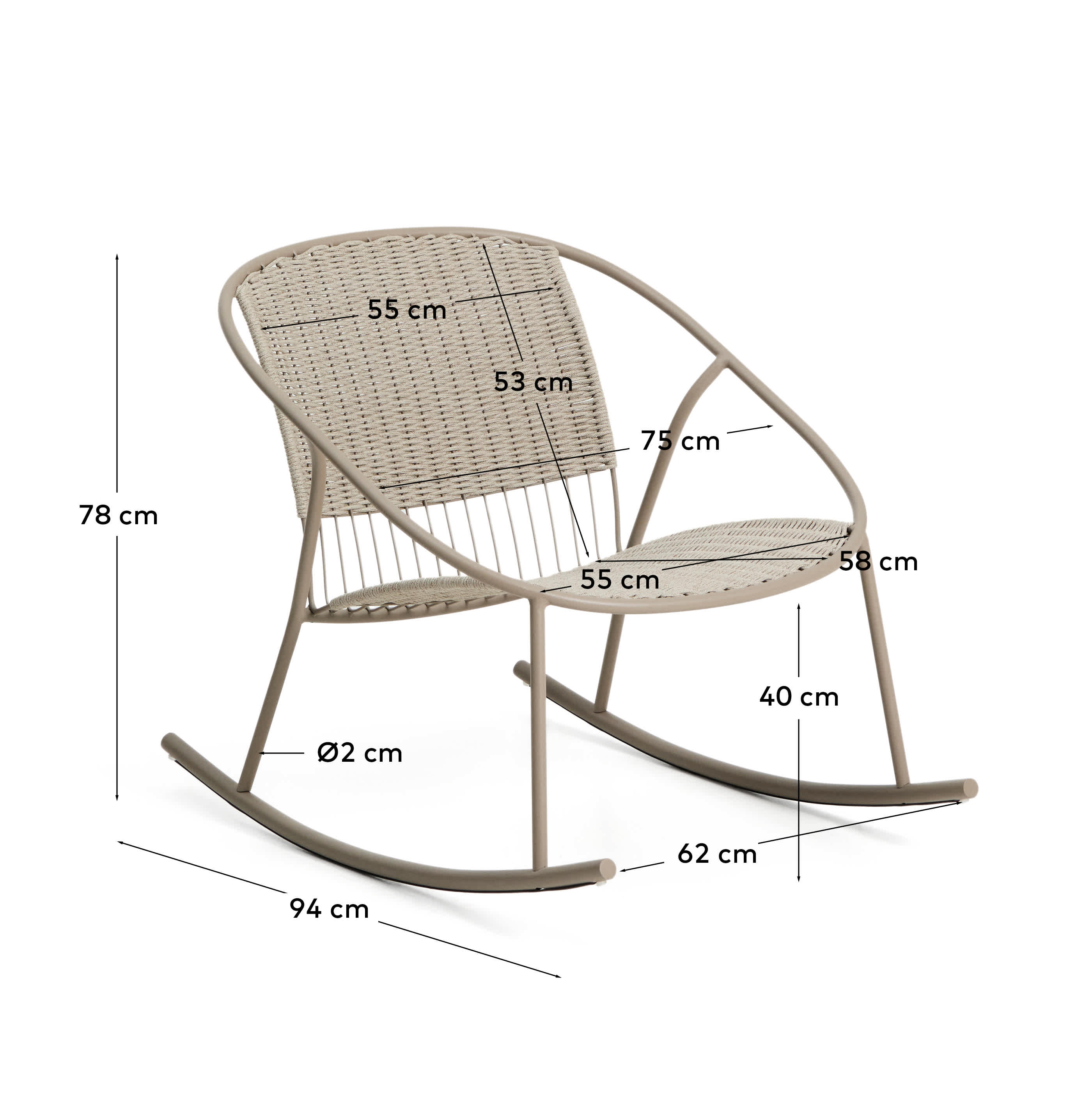 Kave Home ' Outdoor ' ATRANI Rocking Chair