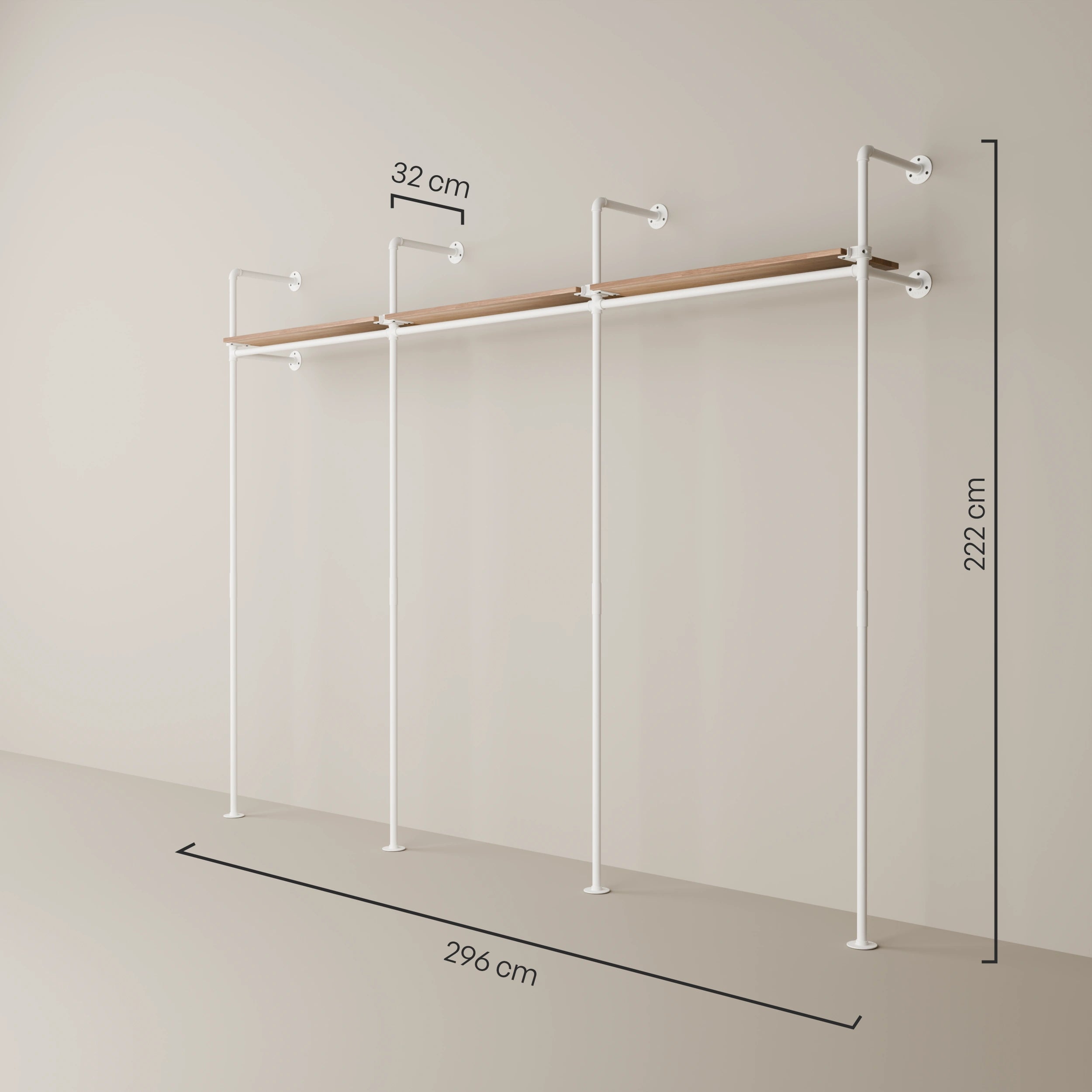 PAMO Kleiderstangensystem KIM 3 OAK