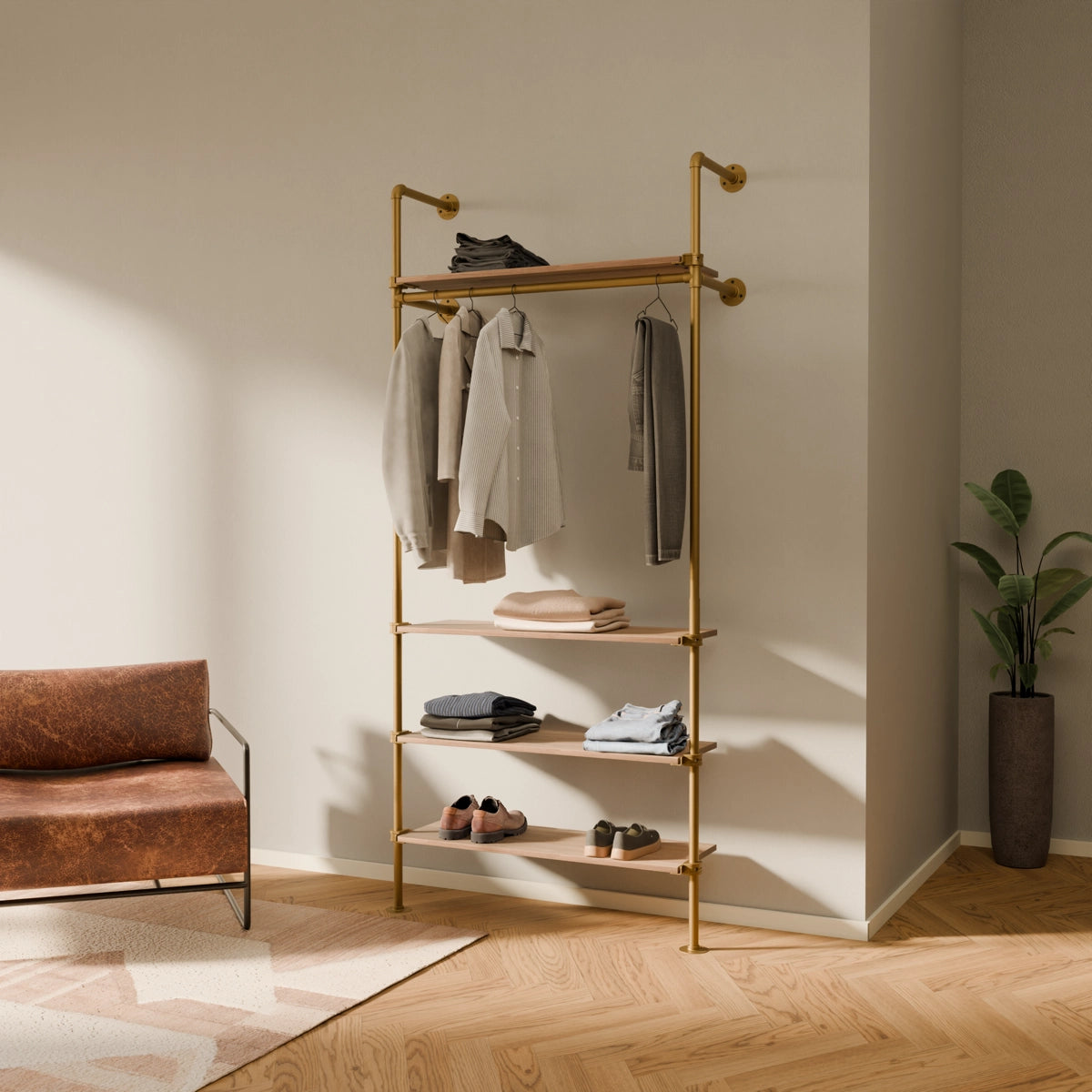 Système de tringle à vêtements PAMO KIM 1 OAK