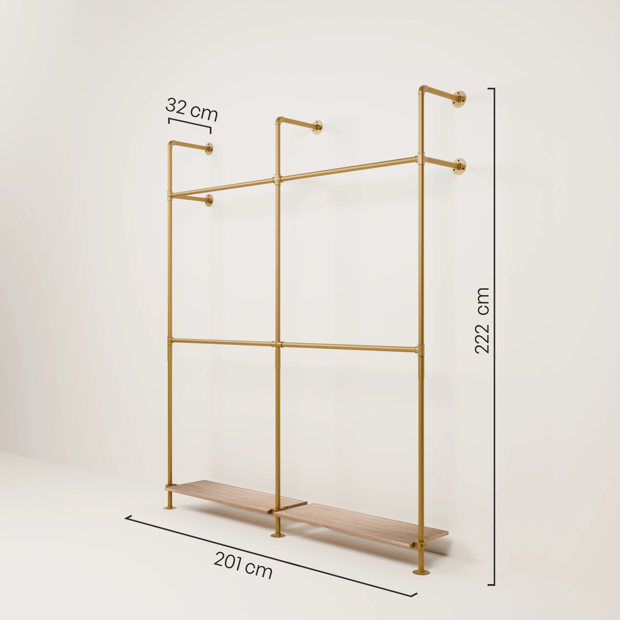 PAMO KIM DOUBLE 2 OAK clothes rail system