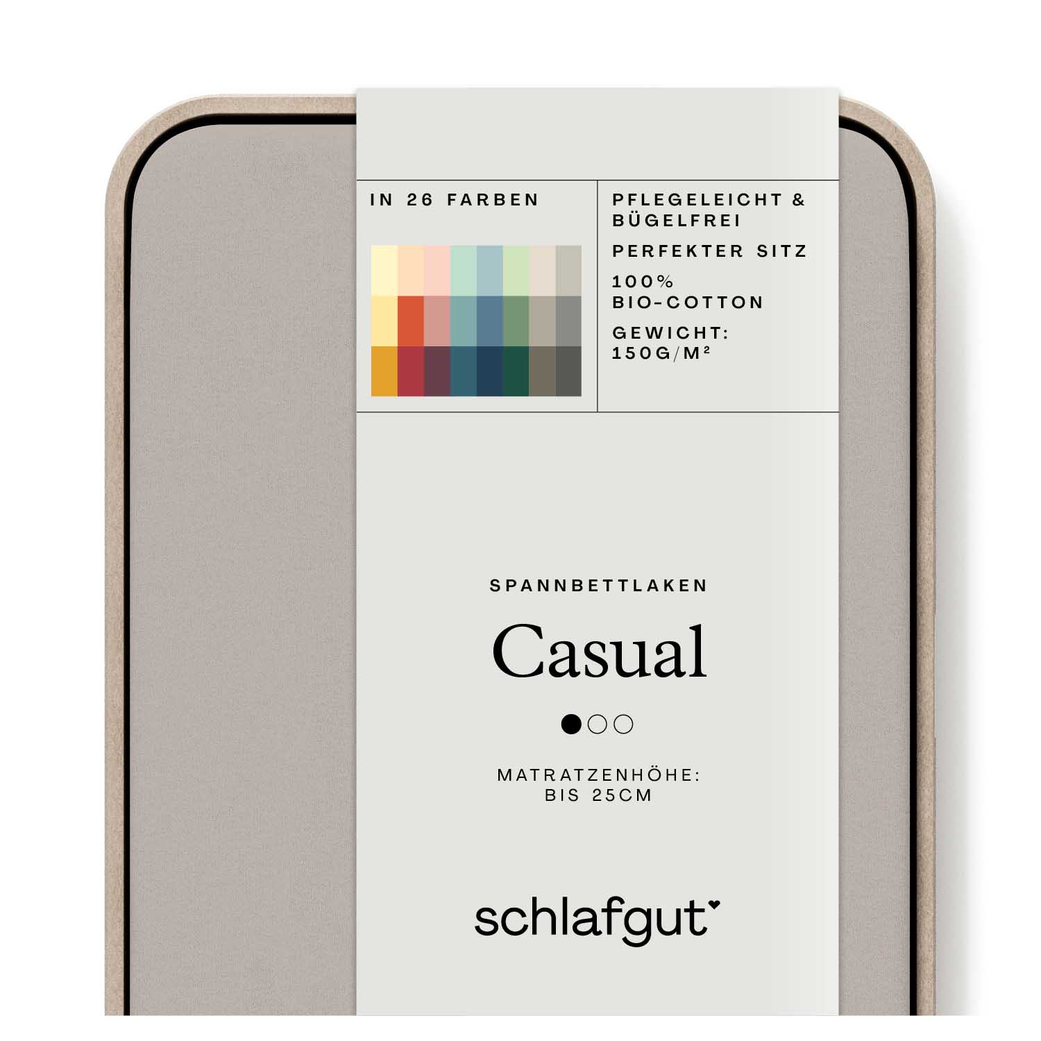 SCHLAFGUT fitted sheet CASUAL