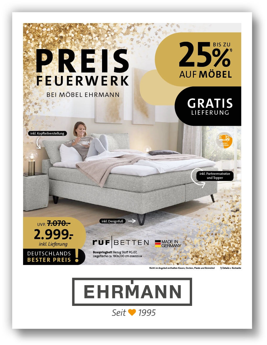 Preisfeuerwerk Schlafenprospekt