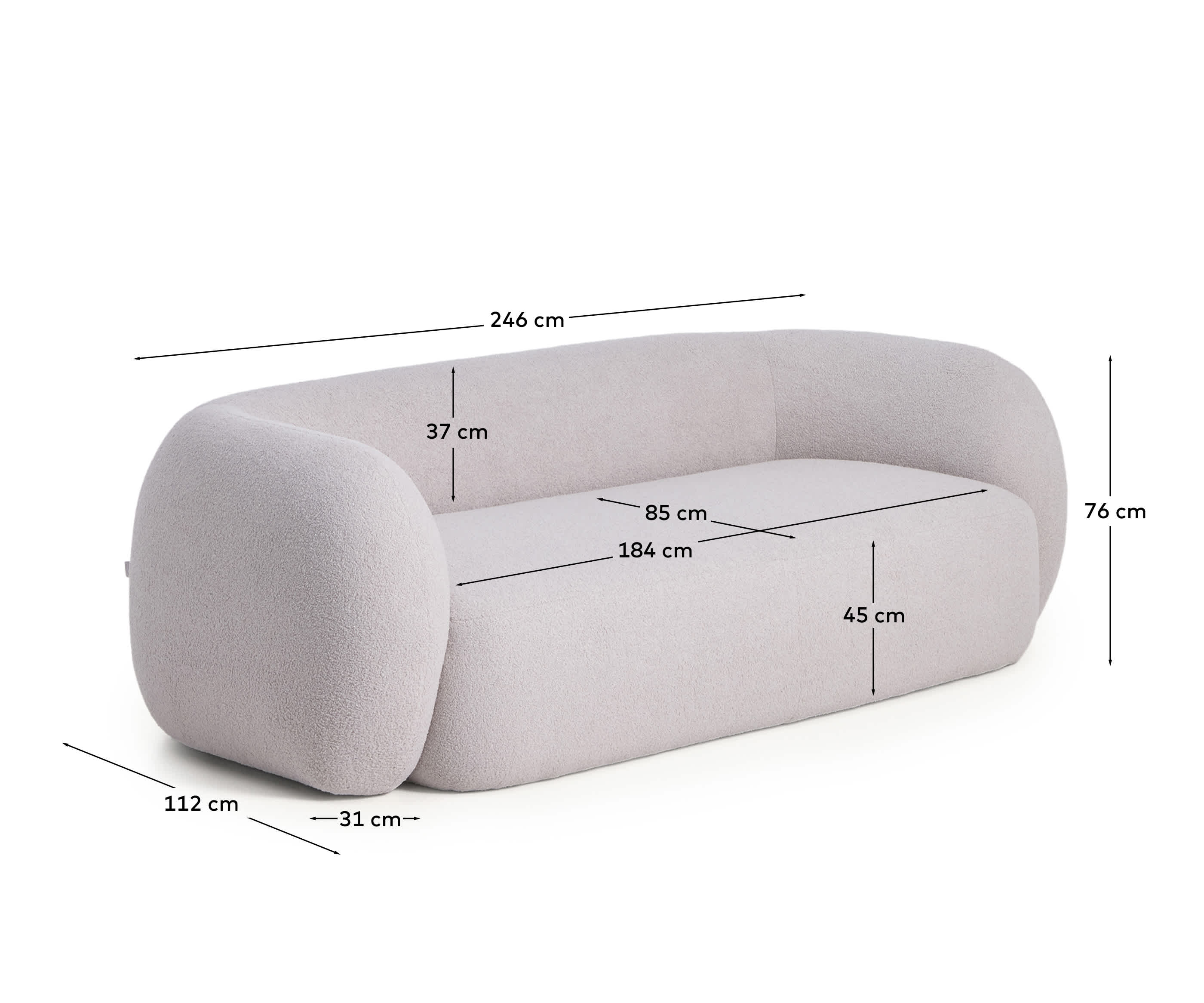 KAVE HOME Sofa MARTINA