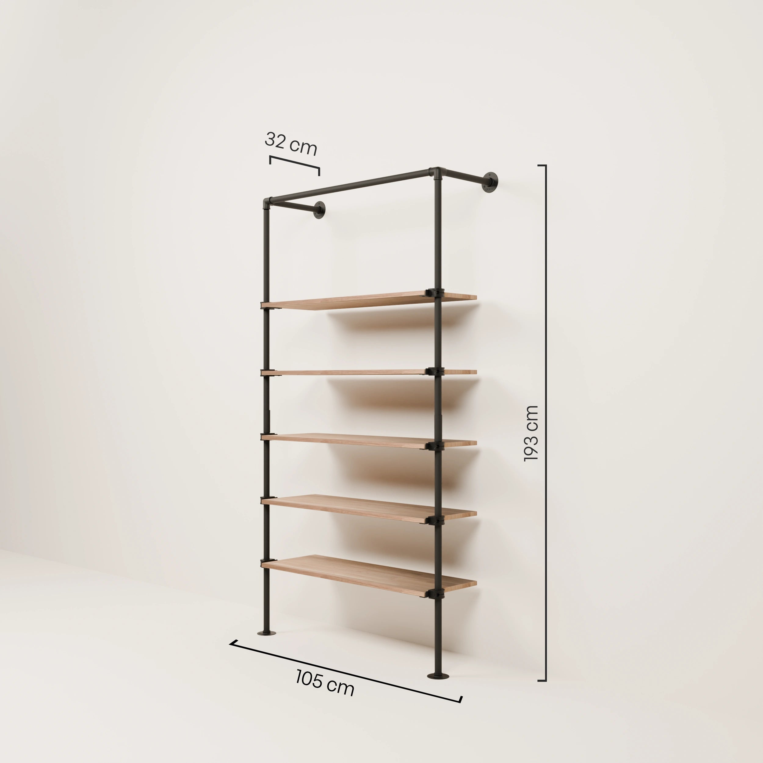 PAMO TIM 1 OAK clothes rail system